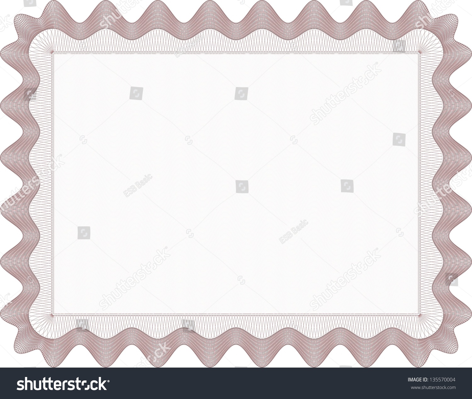 Isolated Red Certificate Border Very Complex Stock Vector 135570004