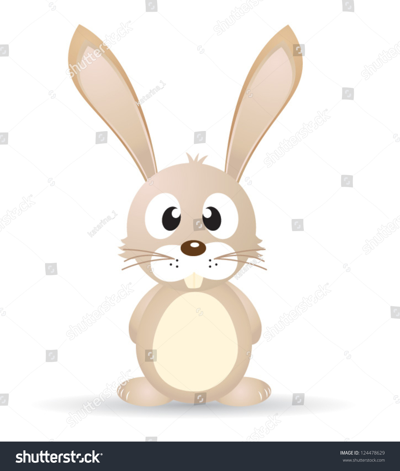 Isolated Vector Bunny On White Background. - 124478629 : Shutterstock