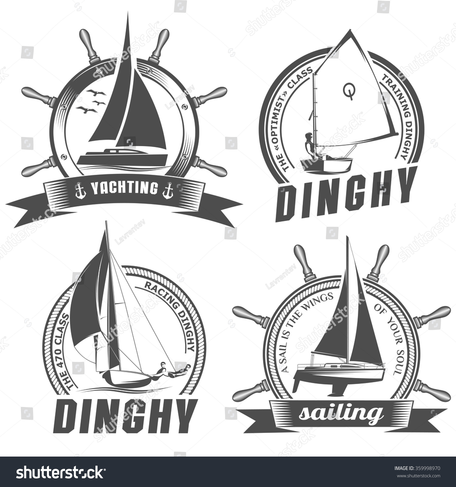 Isolated Vector Illustration Emblem Image Yachts Stock Vector 359998970 Shutterstock