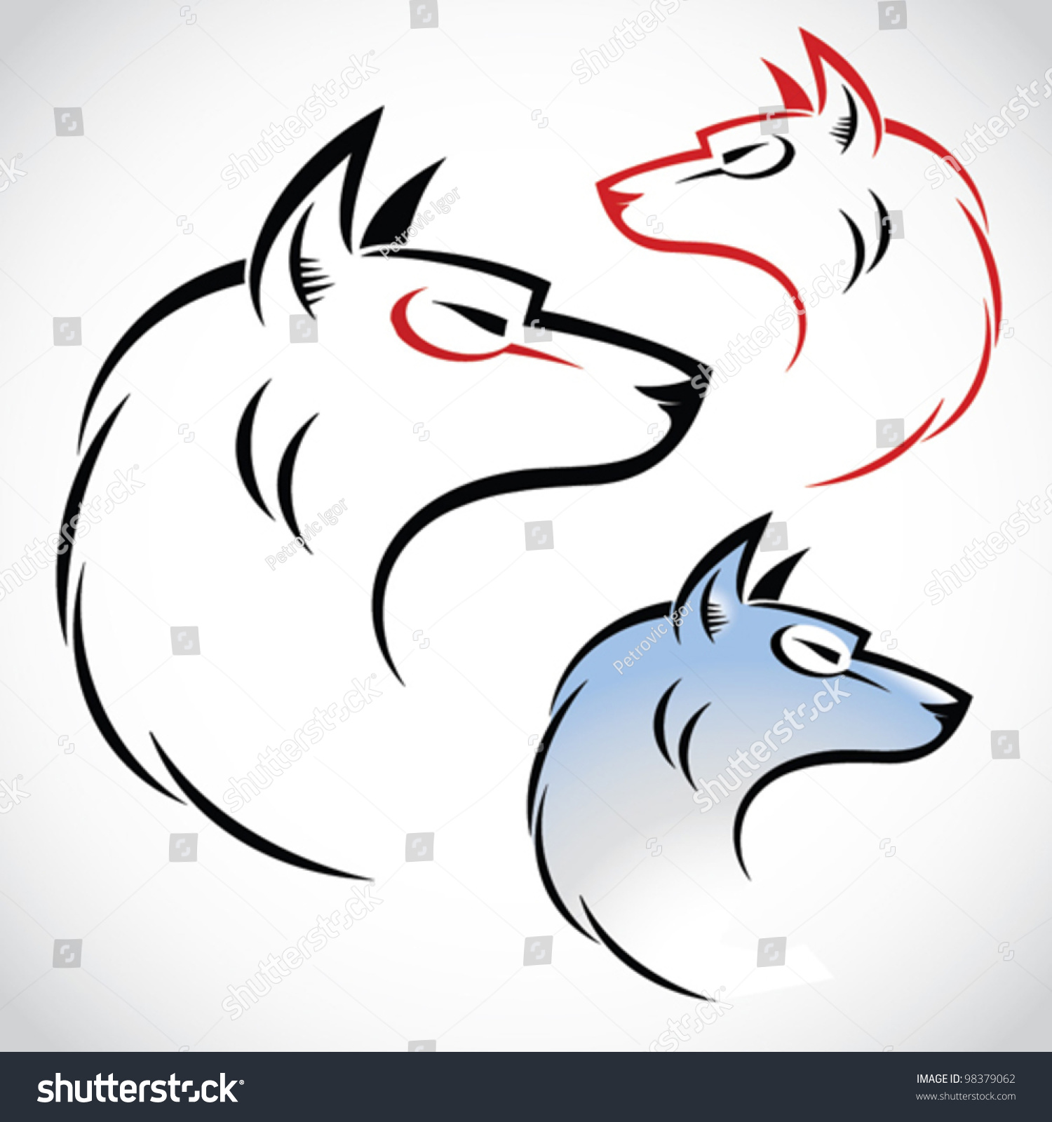 Isolated Wolf Illustration - 98379062 : Shutterstock