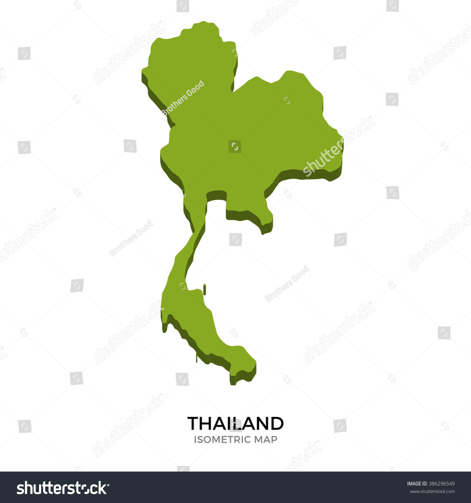 Isometric Map Thailand Detailed Vector Illustration Stock Vector