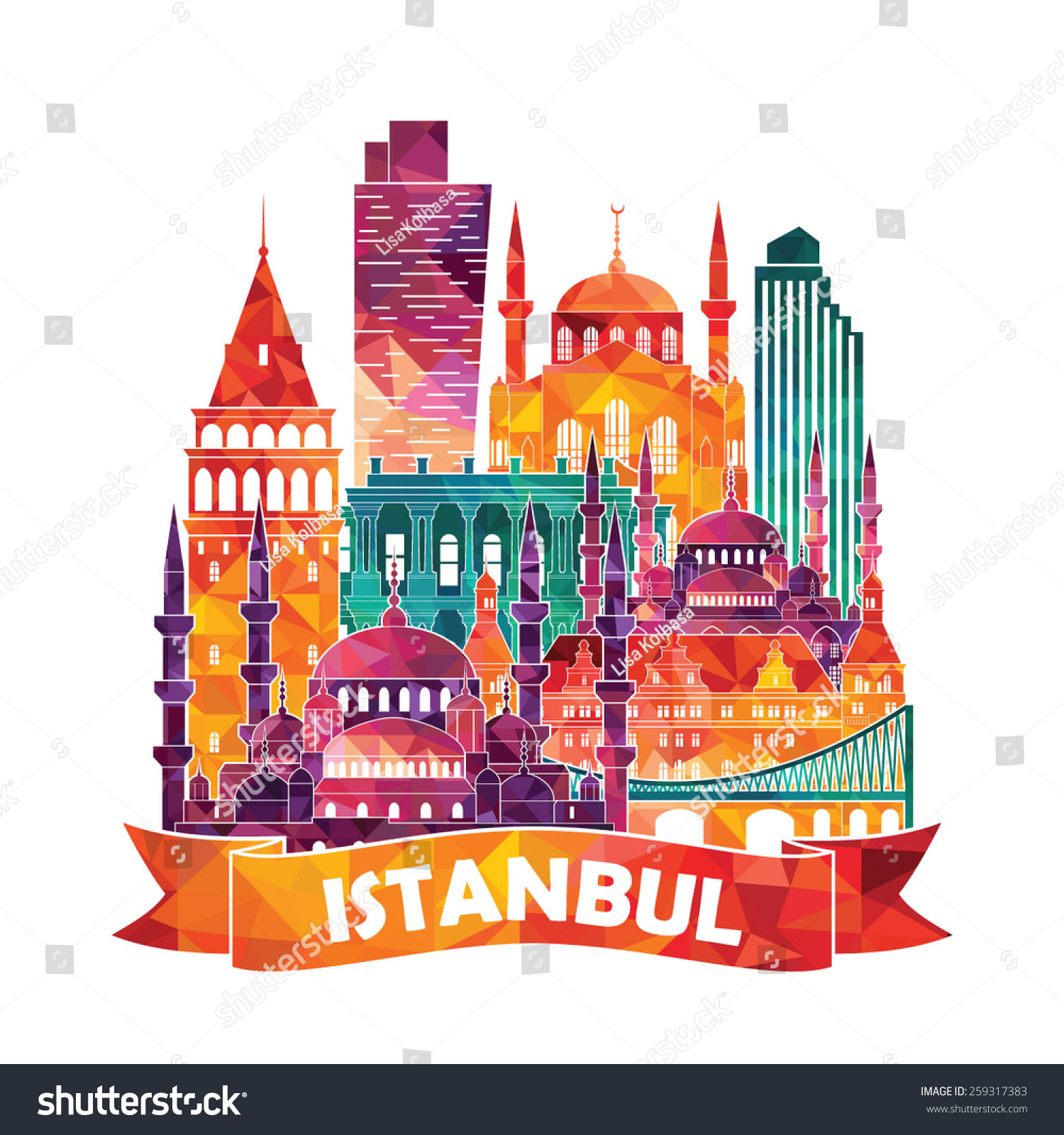 Istanbul Detailed Silhouette Vector Illustration Stock Vector 259317383 - Shutterstock