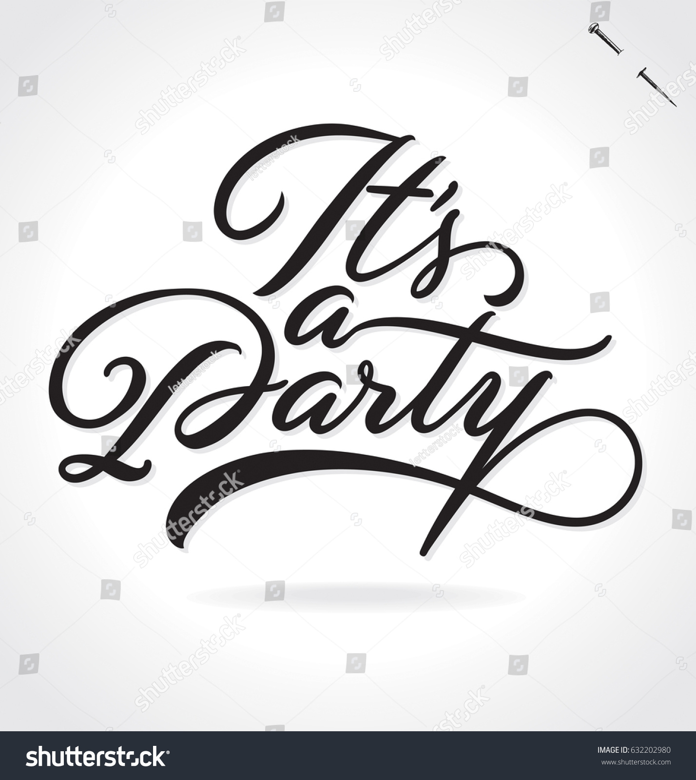 Party Hand Lettering Vector Illustration Hand Stock Vector Royalty