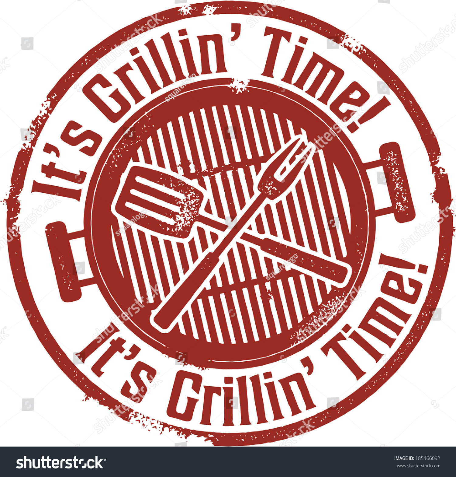 Bbq Grilling Time Stock Vector 185466092 - Shutterstock