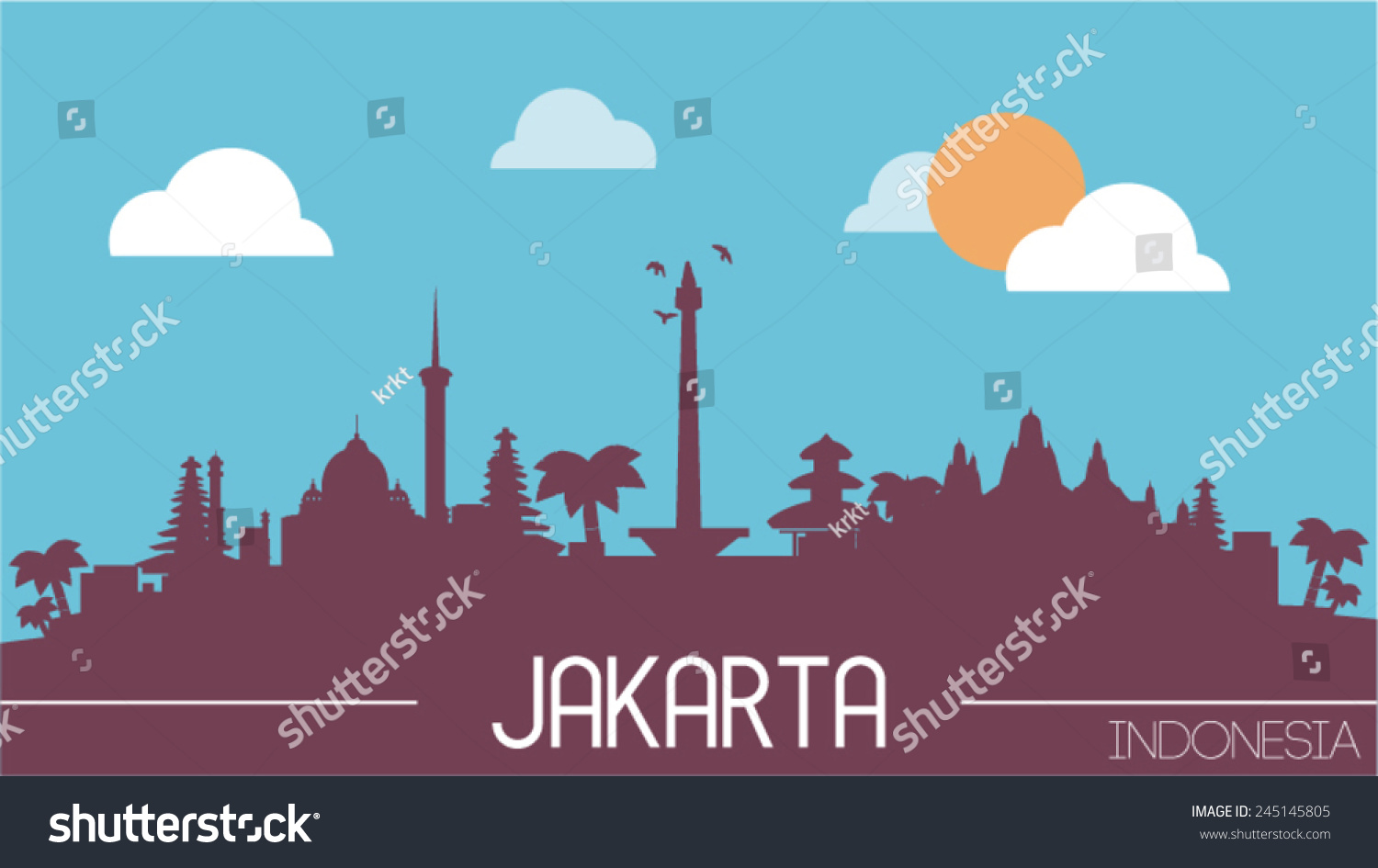 Skyline Design Indonesia | jakarta indonesia skyline silhouette flat design stock Skyline Design Indonesia | jakarta indonesia skyline silhouette flat design stock