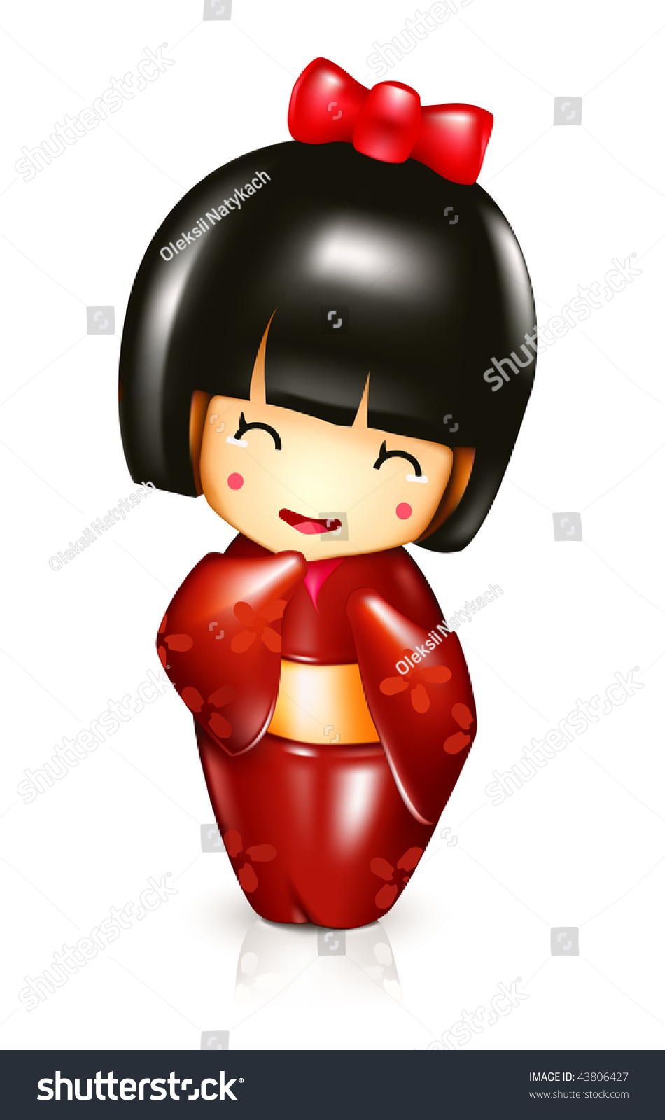 Japanese Doll Vector Stock Vector 43806427 - Shutterstock