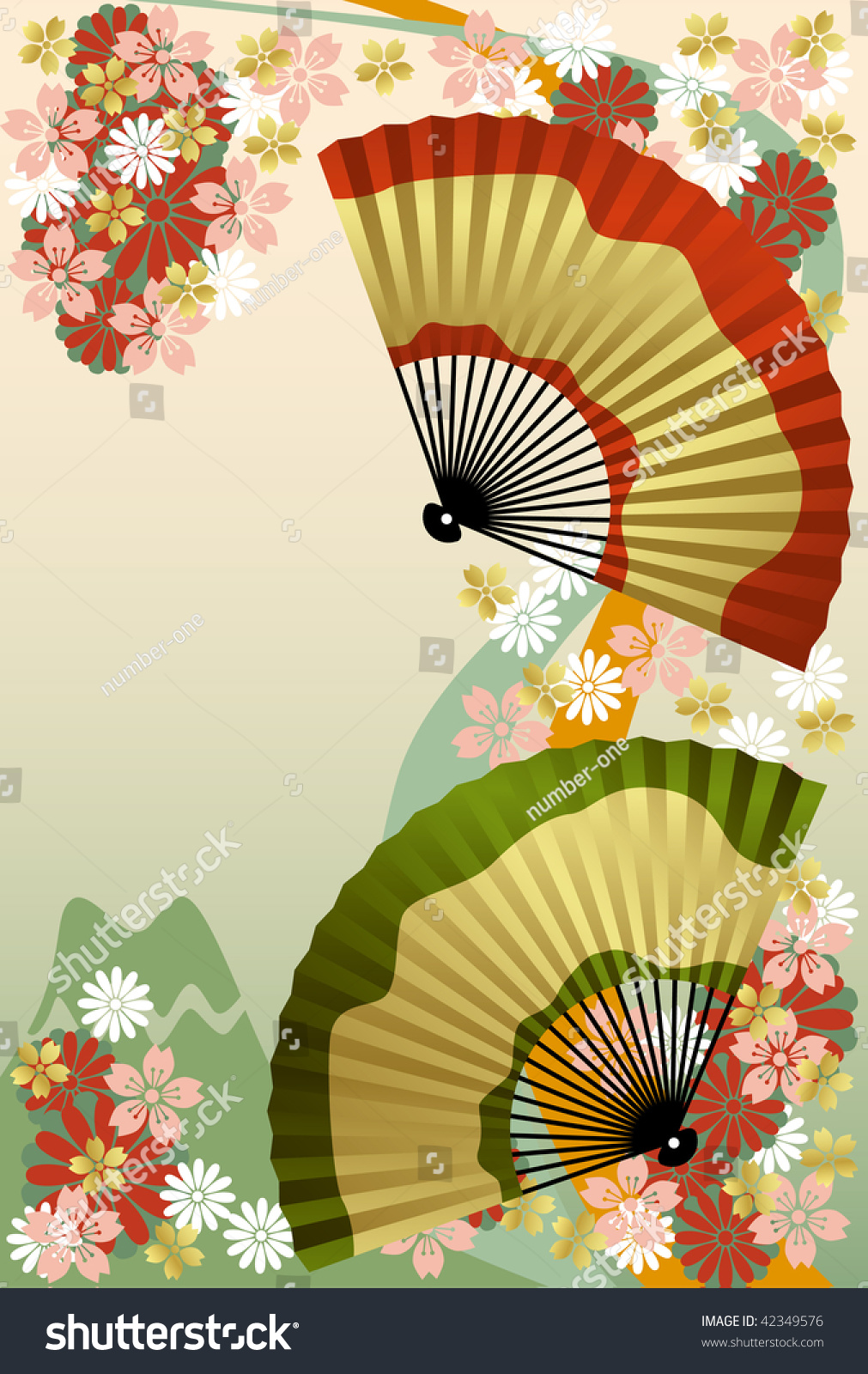 Japanese Fan Stock Vector Illustration 42349576 : Shutterstock