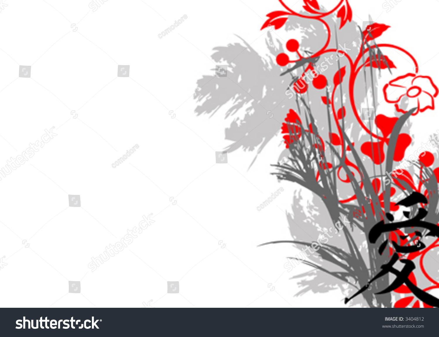 Japanese Flower Stock Vector Illustration 3404812 : Shutterstock