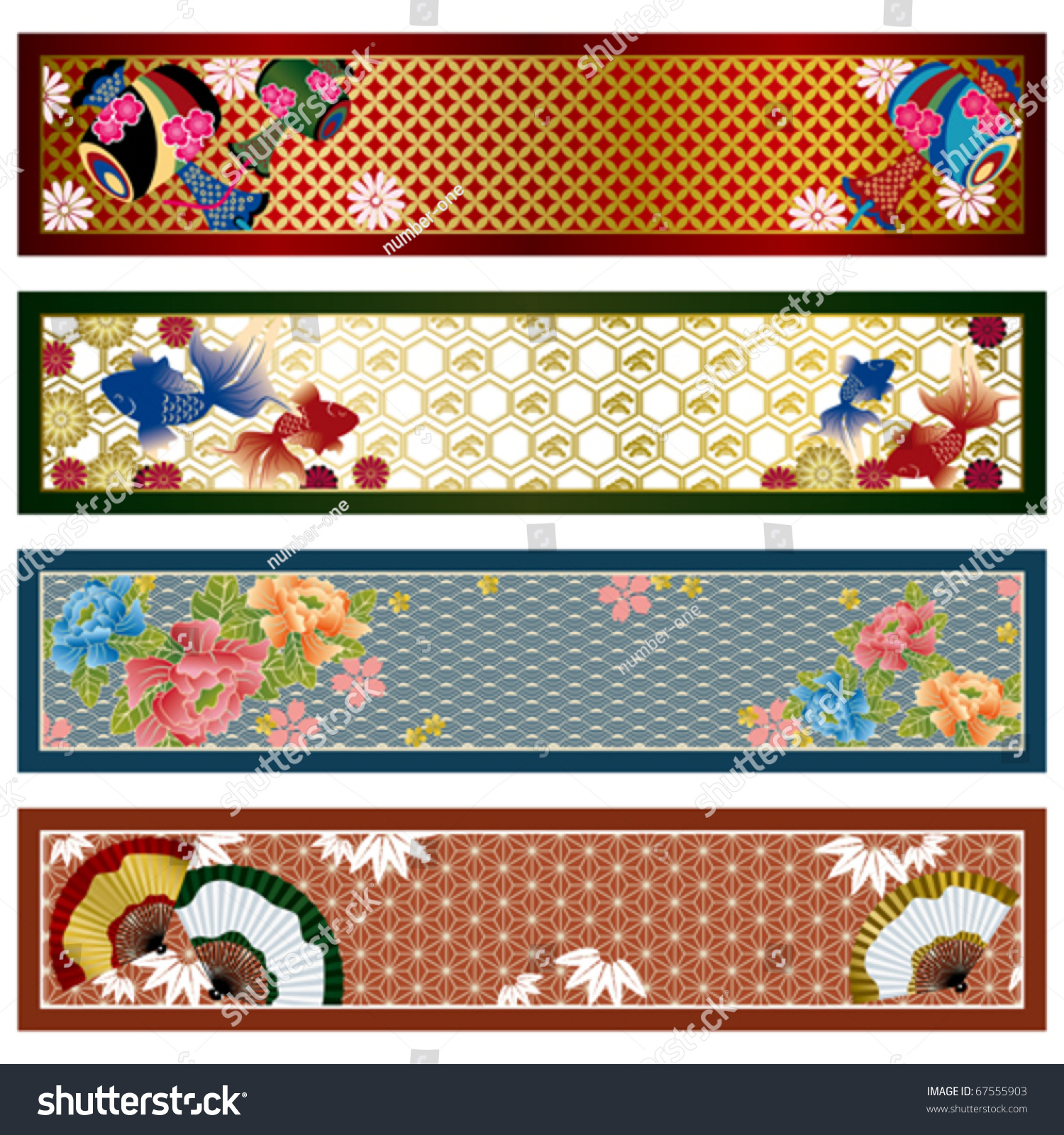 Japanese Traditional Banners Illustration 67555903 Shutterstock