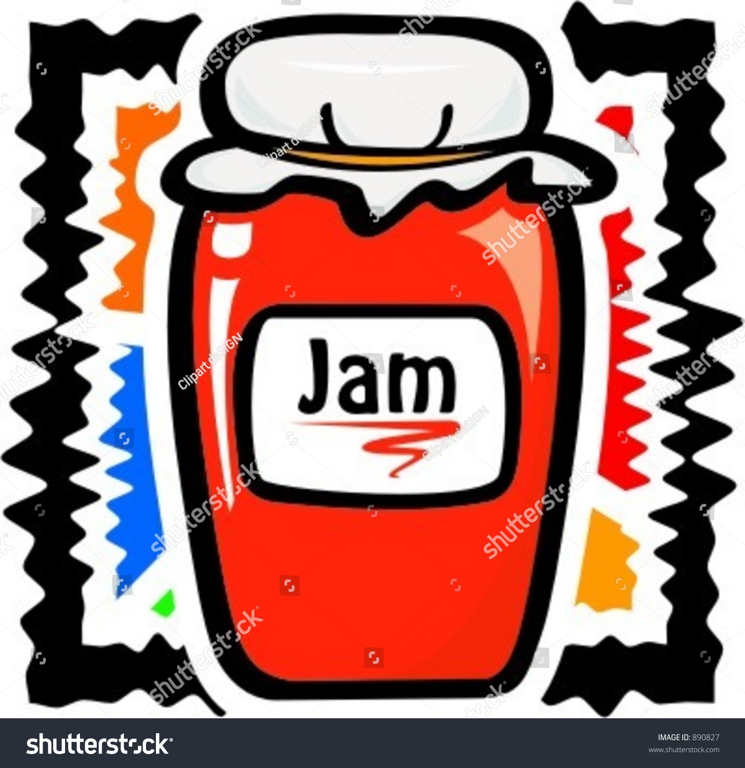 Jar Jam Vector Illustration Stock Vector 890827 - Shutterstock