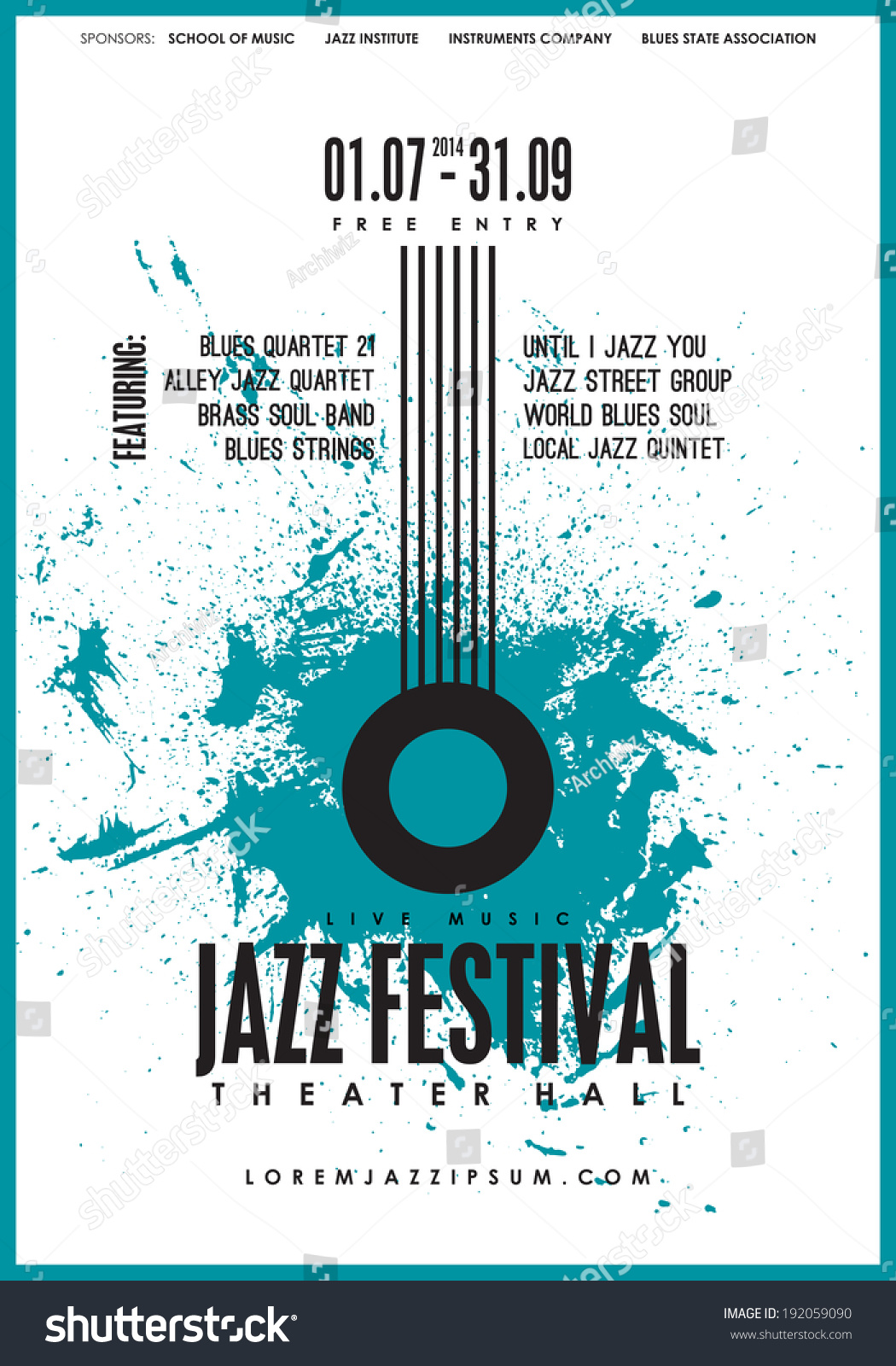 Jazz Music, Poster Background Template. Vector Design. - 192059090 ...