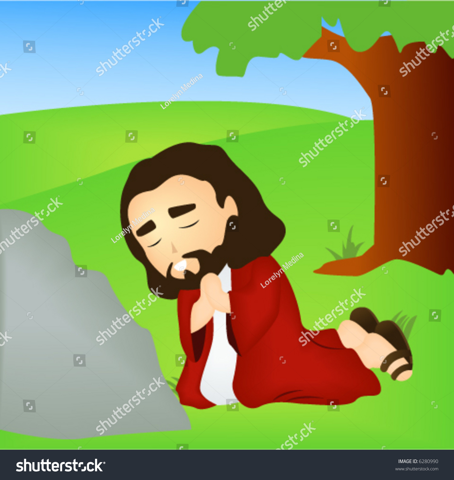 clipart jesus praying in the garden - photo #36