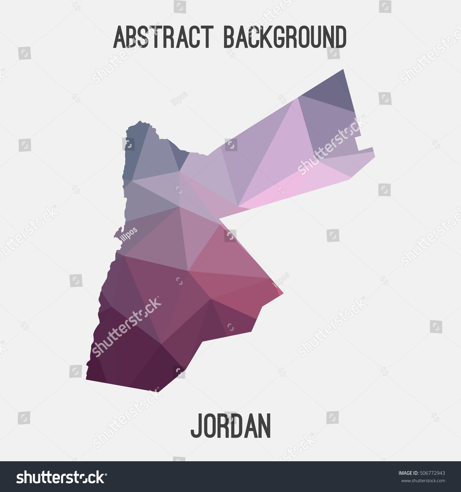 Jordan Map Geometric Polygonalmosaic Styleabstract Tessellationmodern