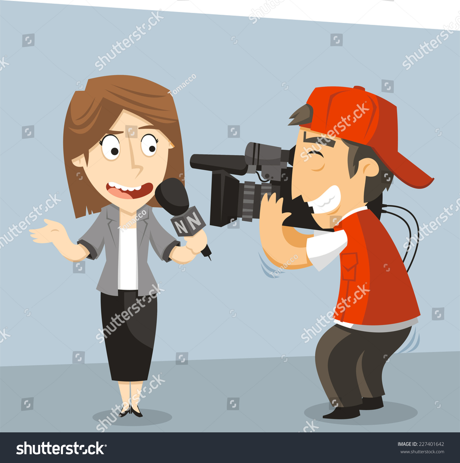 Journalist News Reporter Interview Journalist Interviewee Stock Vector ...