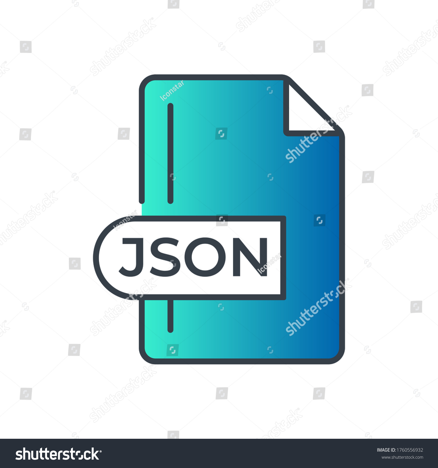 Json File Format Icon Json Extension Stock Vector Royalty Free