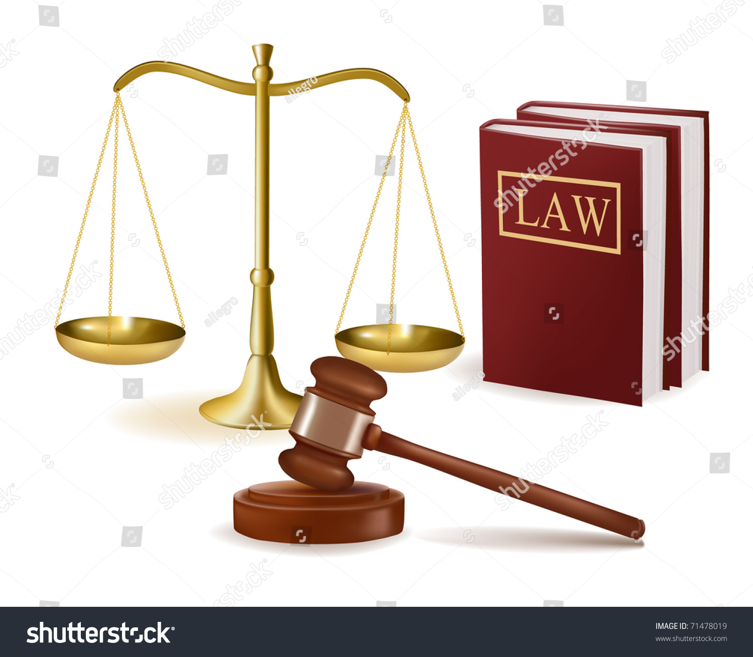 Judge Gavel Law Books Scales Vector Stock Vector Shutterstock