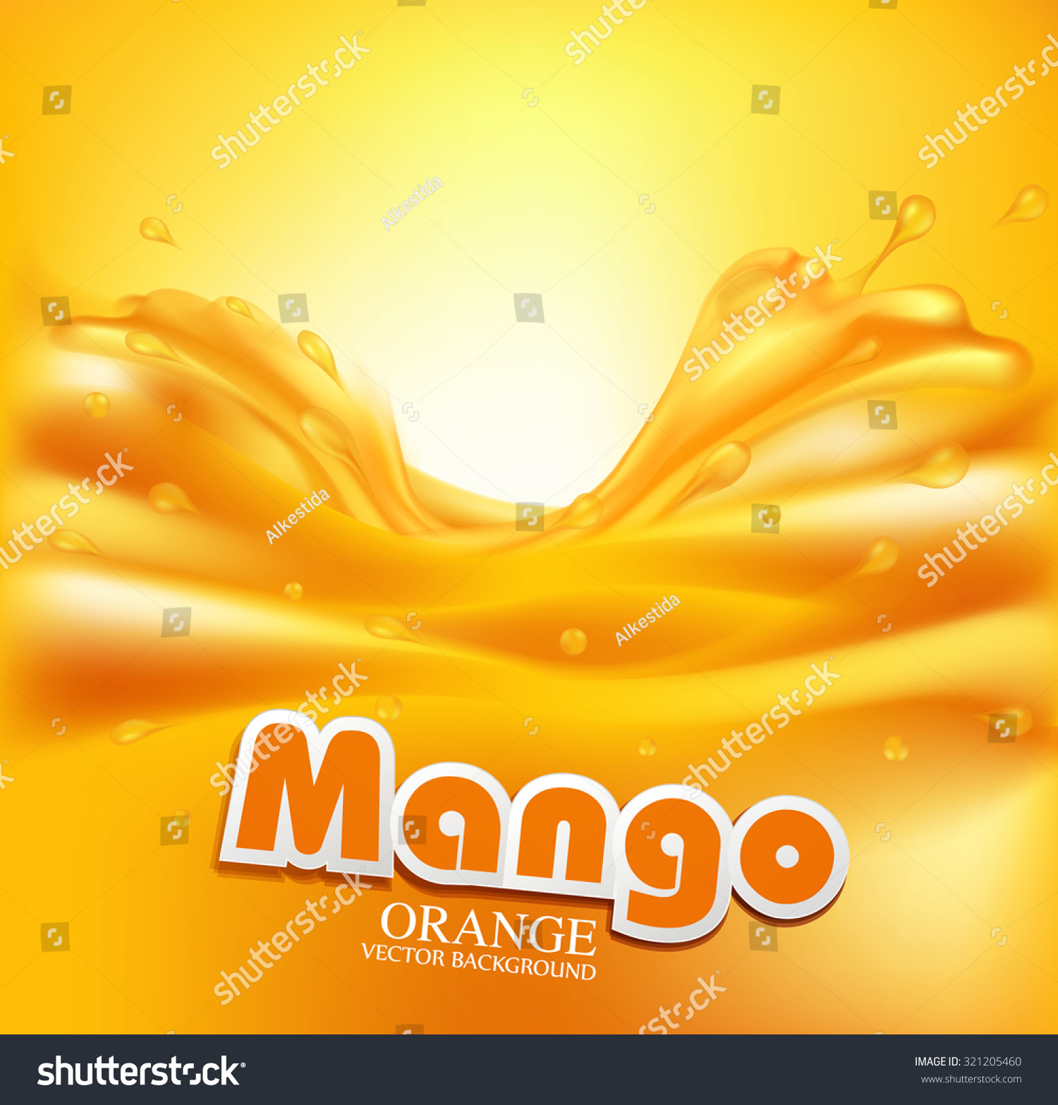 Juicy Vector Background With Splashes Of Orange Juice - 321205460