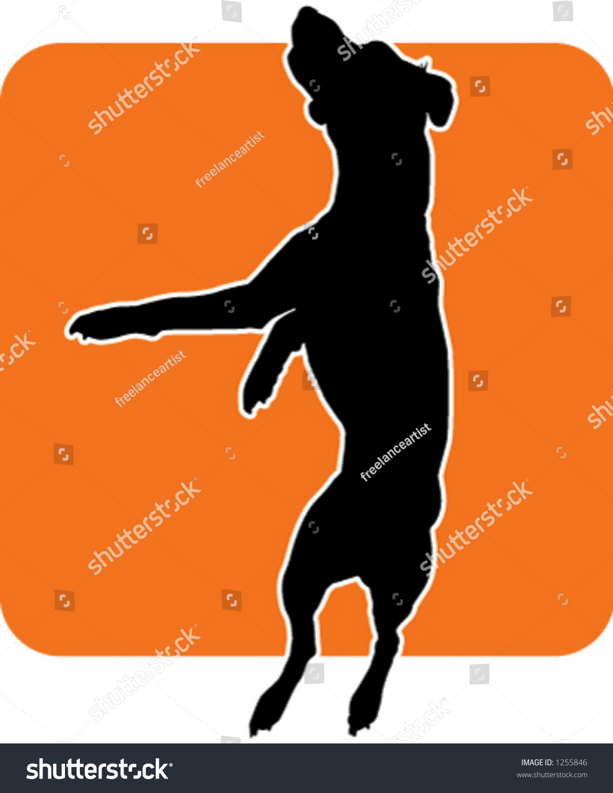 Jumping Dog Stock Vector Illustration 1255846 : Shutterstock
