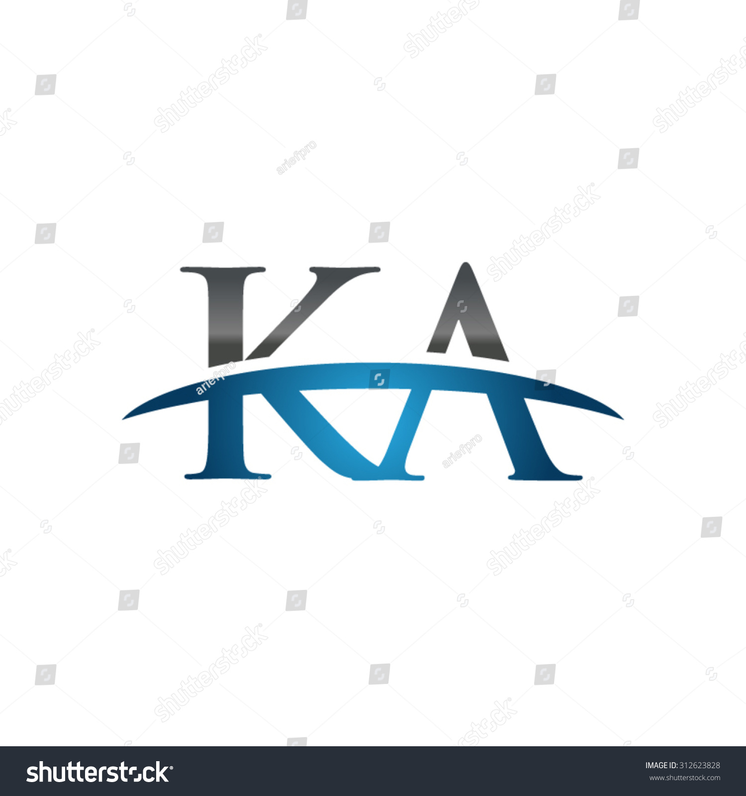 ka-initial-company-blue-swoosh-logo-stock-vector-illustration-312623828