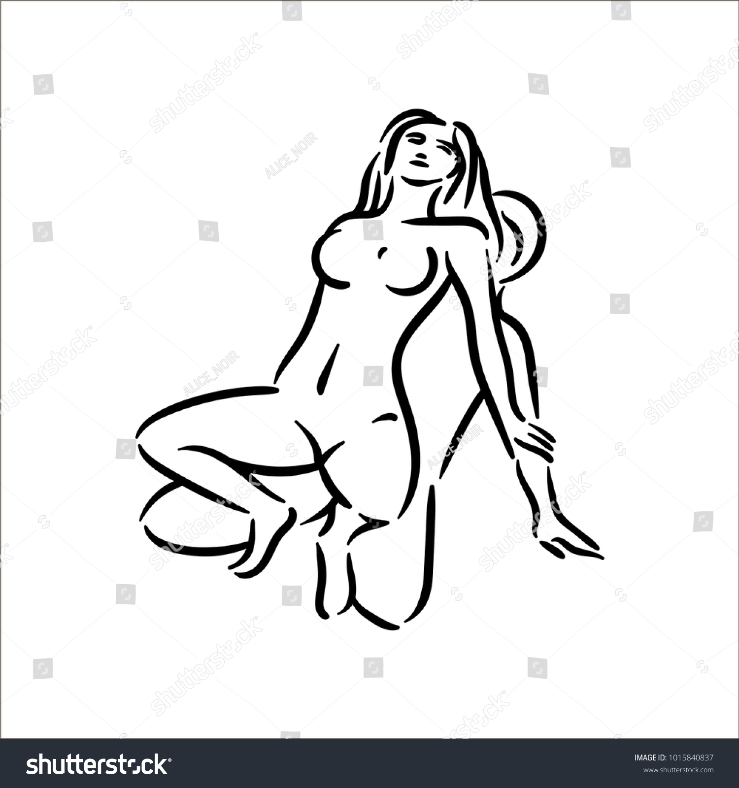 Kama Sutra Sex Pose Man Woman vector de stock libre de regalías