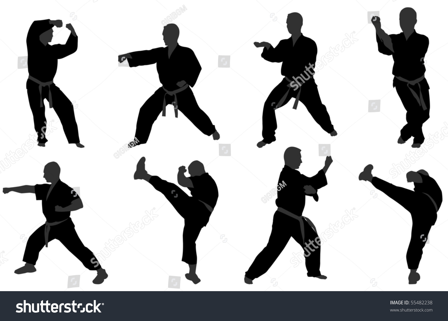 Karate Positions Stock Vector Illustration 55482238 Shutterstock