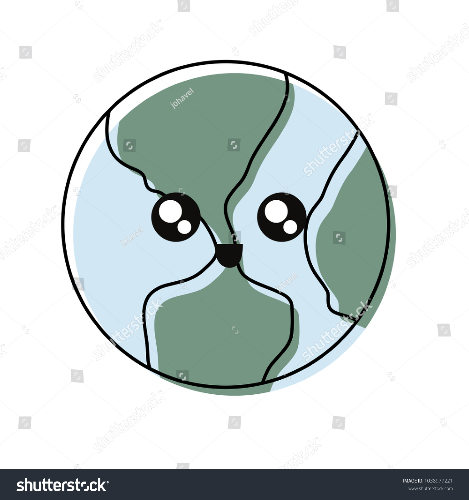 Kawaii Earth Planet Icon Stock Vector Royalty Free 1038977221