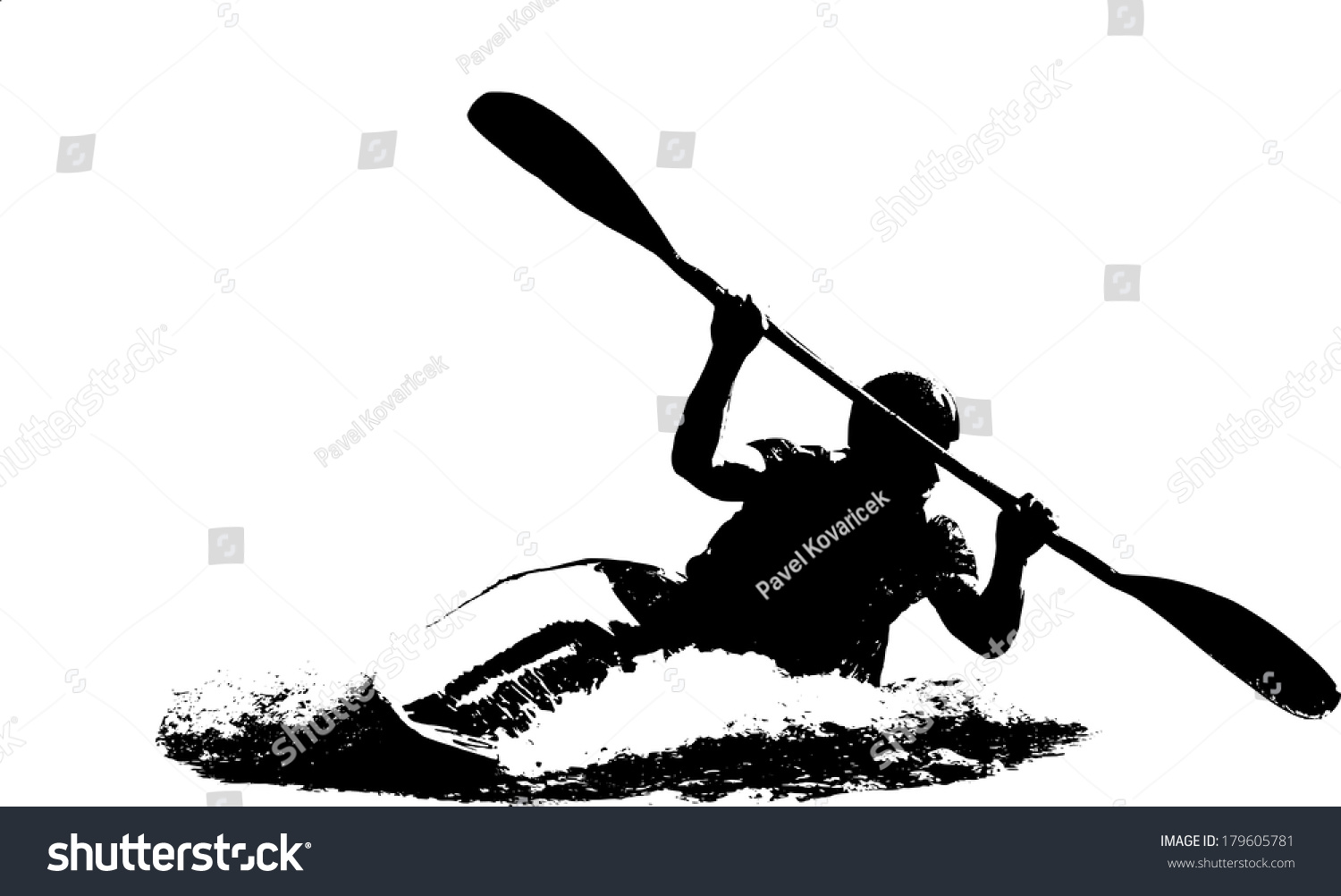 Kayak On A White Background Stock Vector Illustration 179605781