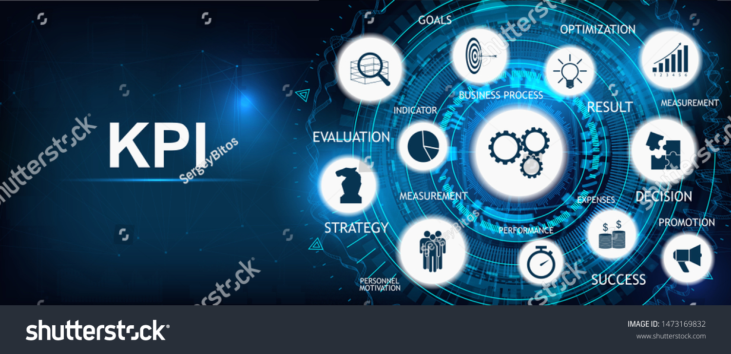 Key Performance Indicator Kpi Background Icons Stock Vector Royalty Free