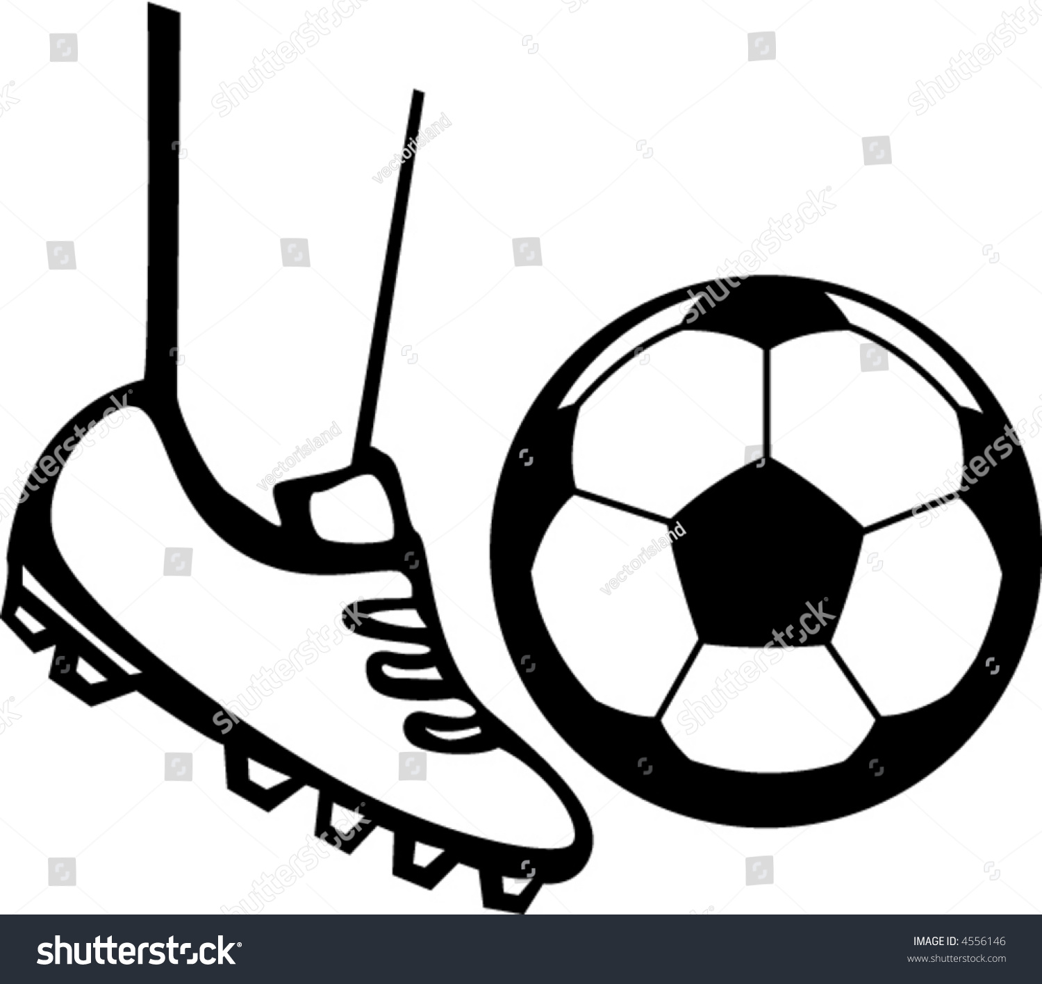 Kicking Soccer Ball Stock Vector 4556146 Shutterstock