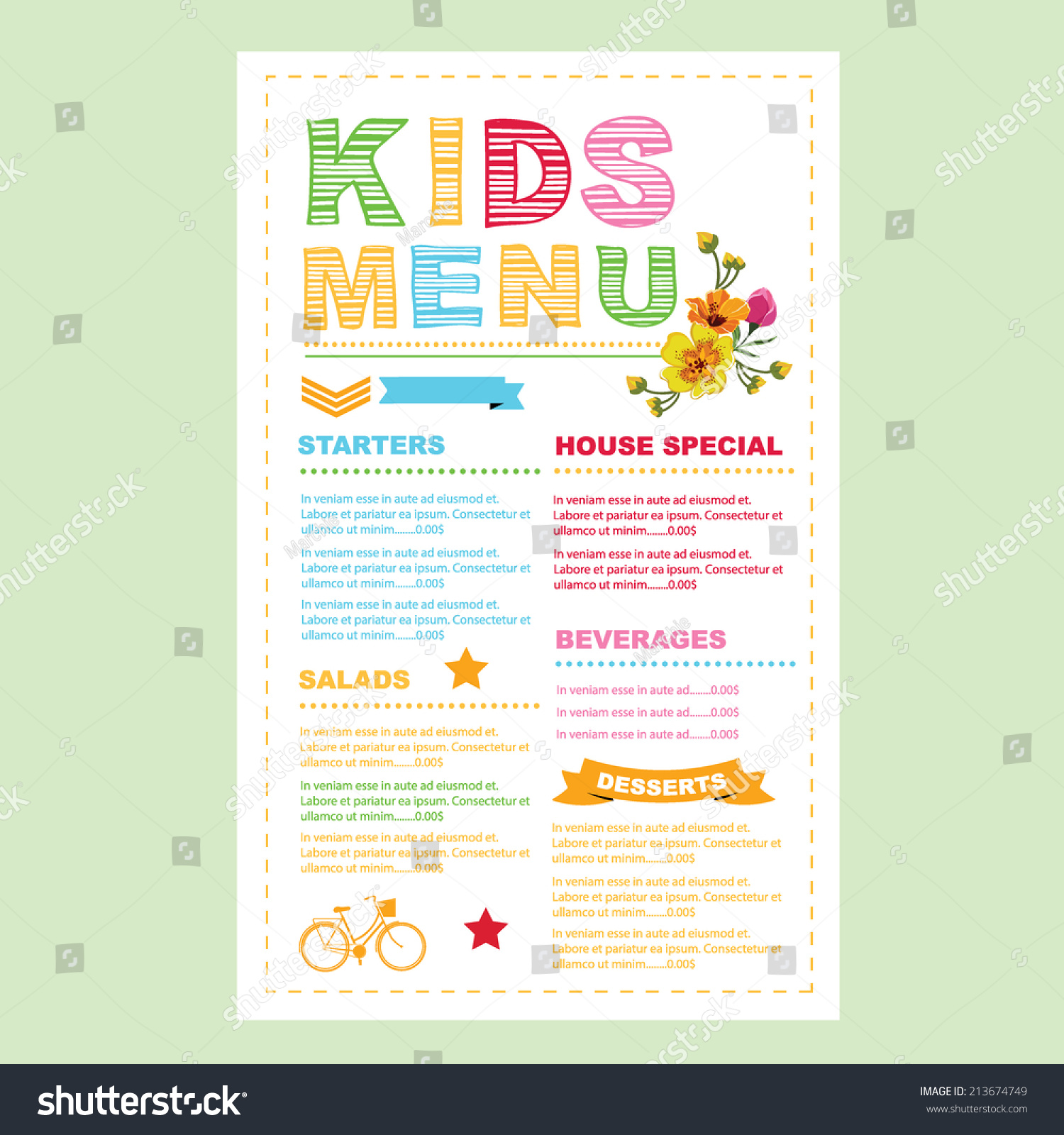 school lunch menu template