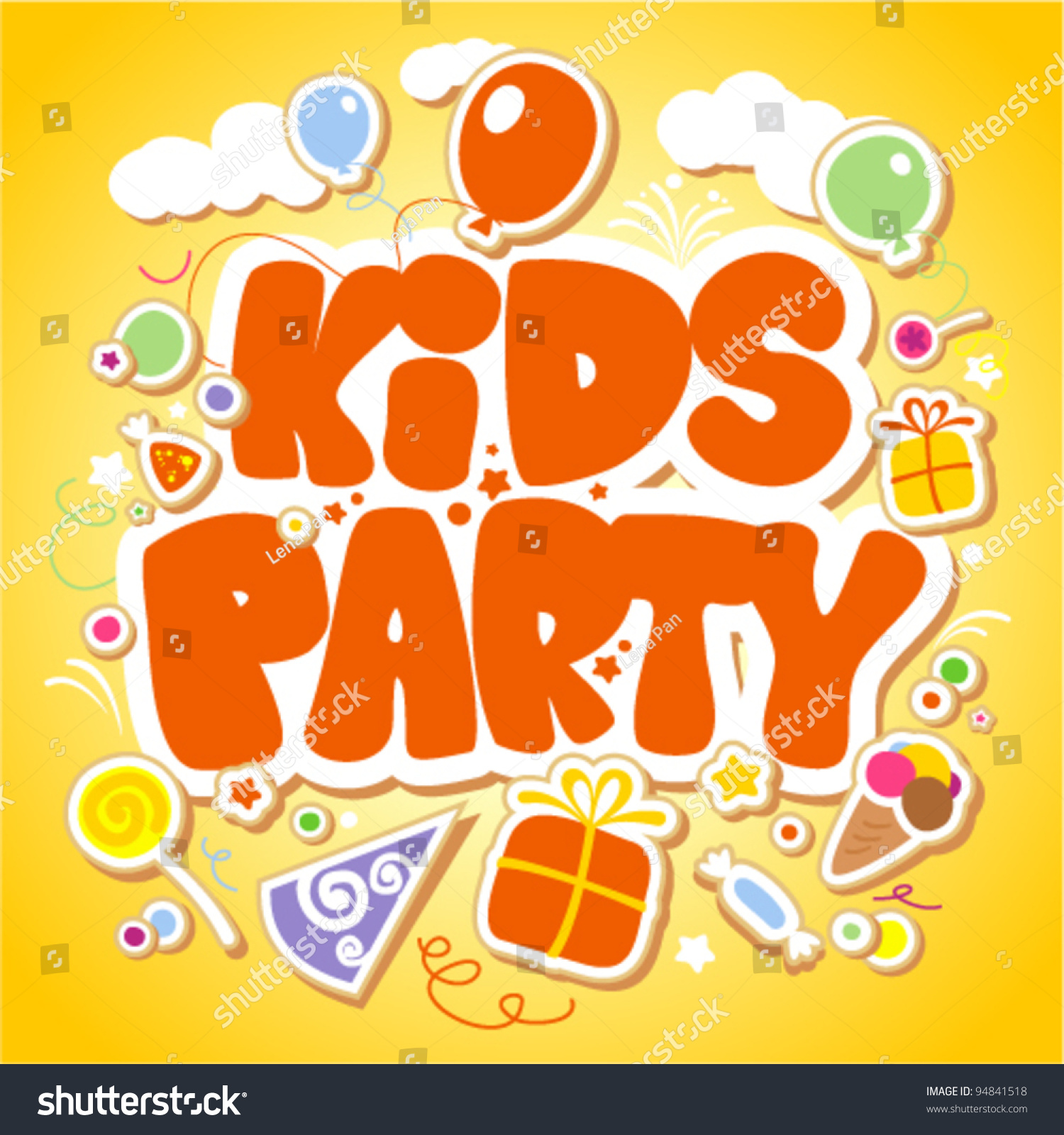 Kids Party Design Template. Stock Vector Illustration 94841518 