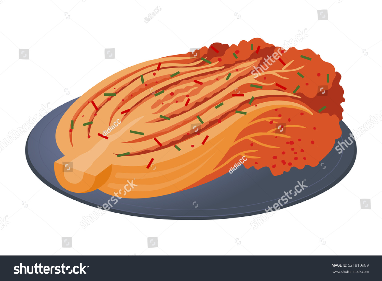 Kimchi Of Korea Stock Vector Illustration 521810989 : Shutterstock