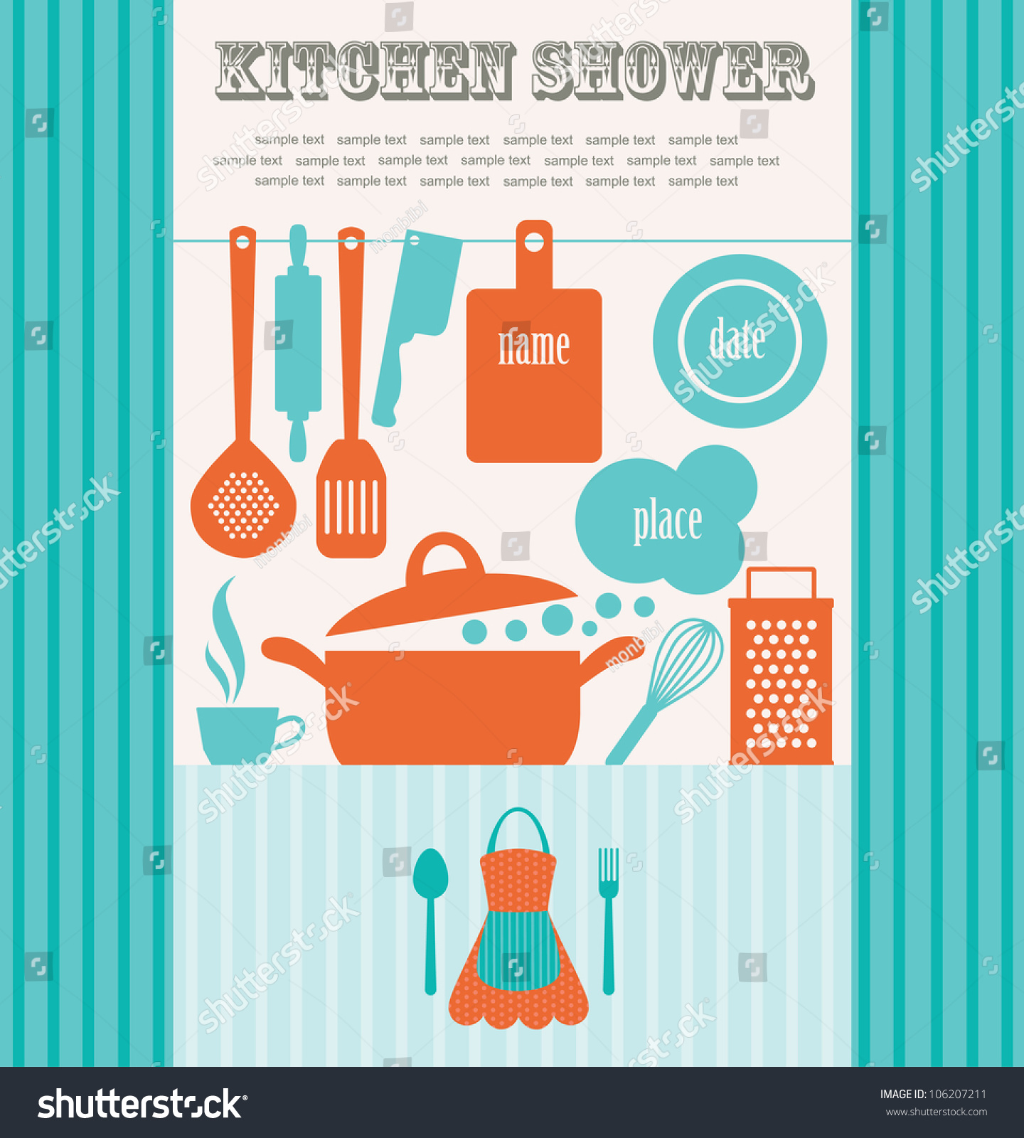 Kitchen Shower. Vector Illustration - 106207211 : Shutterstock