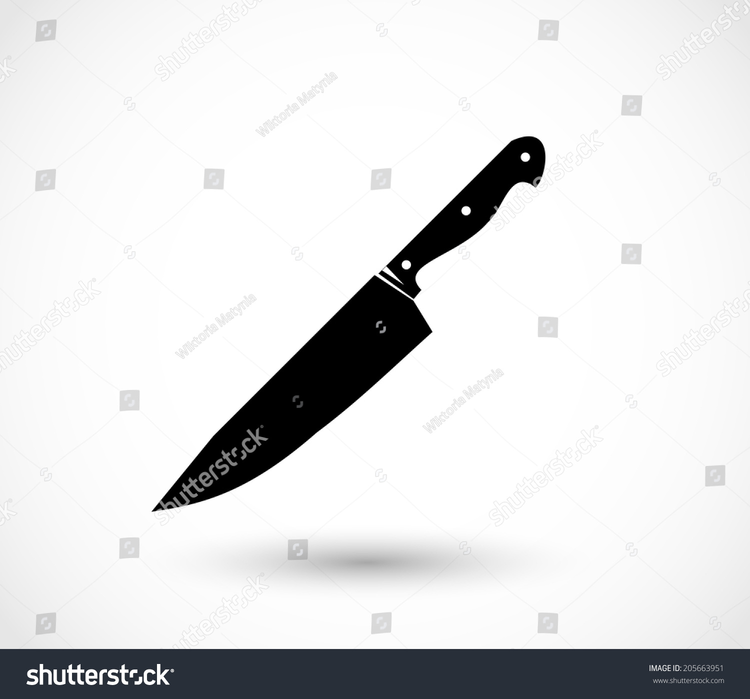 Knife Icon Vector - 205663951 : Shutterstock