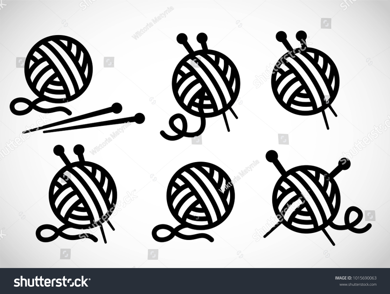 Knitting Icon Set Vector Stock Vector Royalty Free