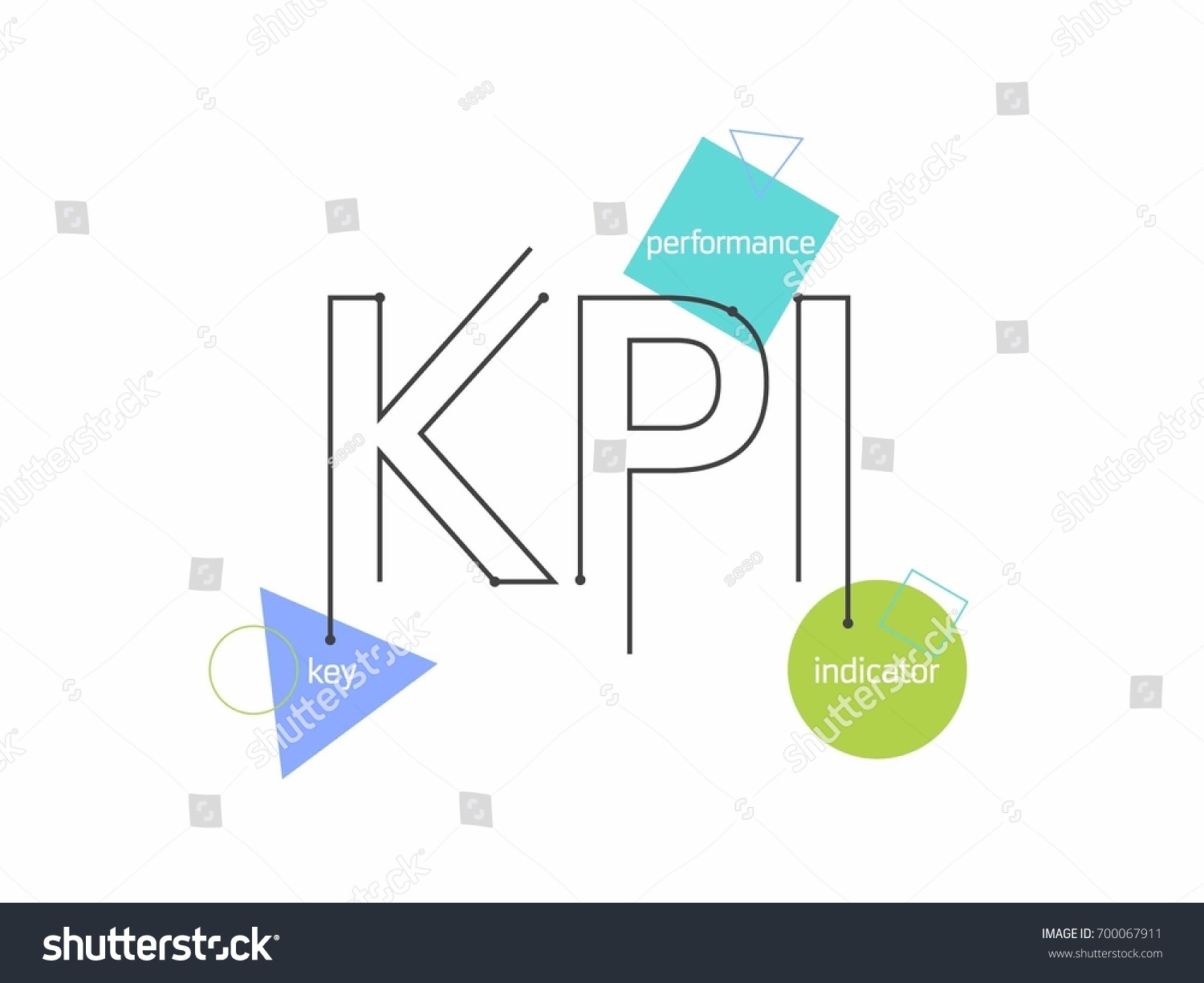 Kpi Key Performance Indicator Word Lettering Stock Vector Royalty Free