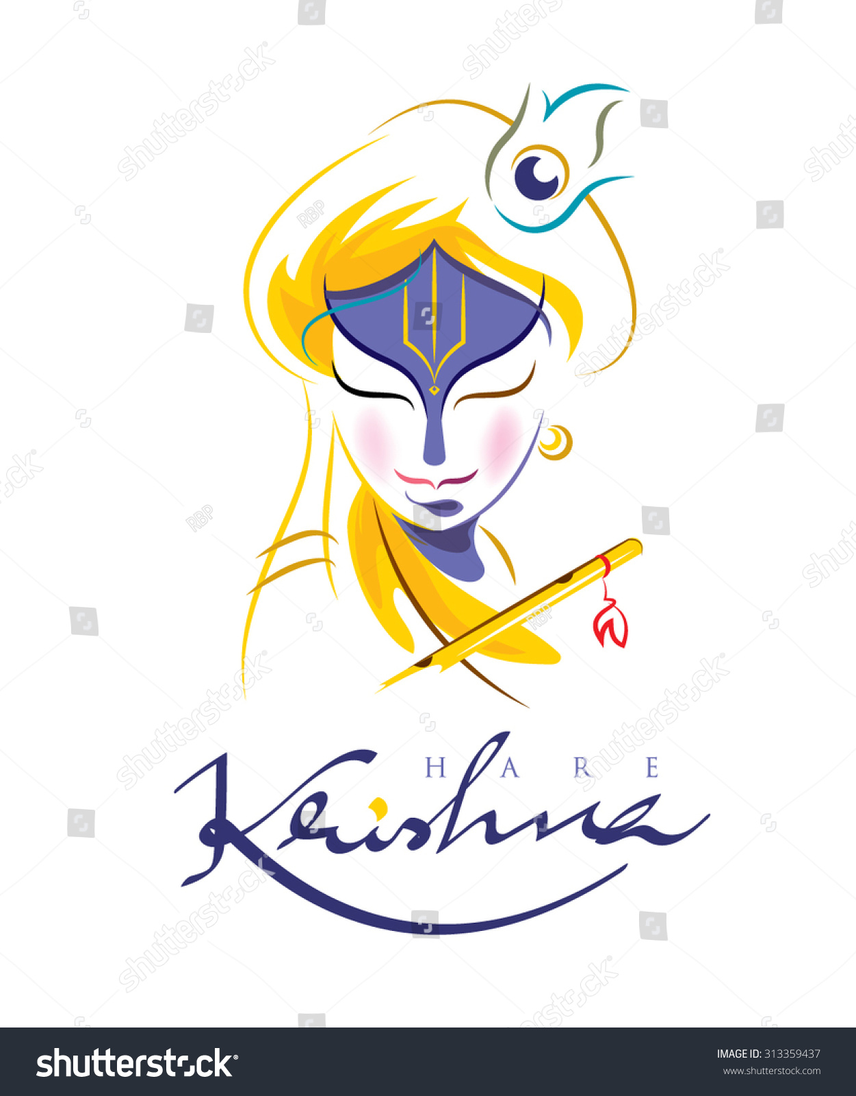 Krishna Stock Vector Illustration 313359437 : Shutterstock