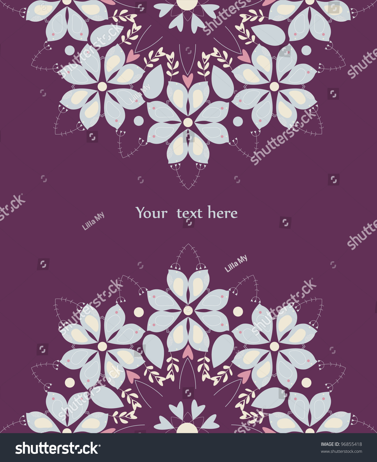 Lacy Card From Flower Stock Vector Illustration 96855418 : Shutterstock