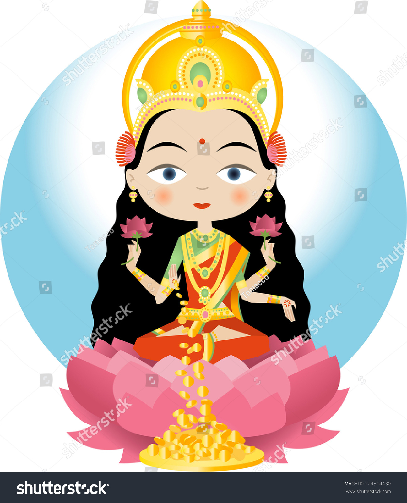Lakshmi | God illustrations, Diwali festival of lights, Cartoon sketches