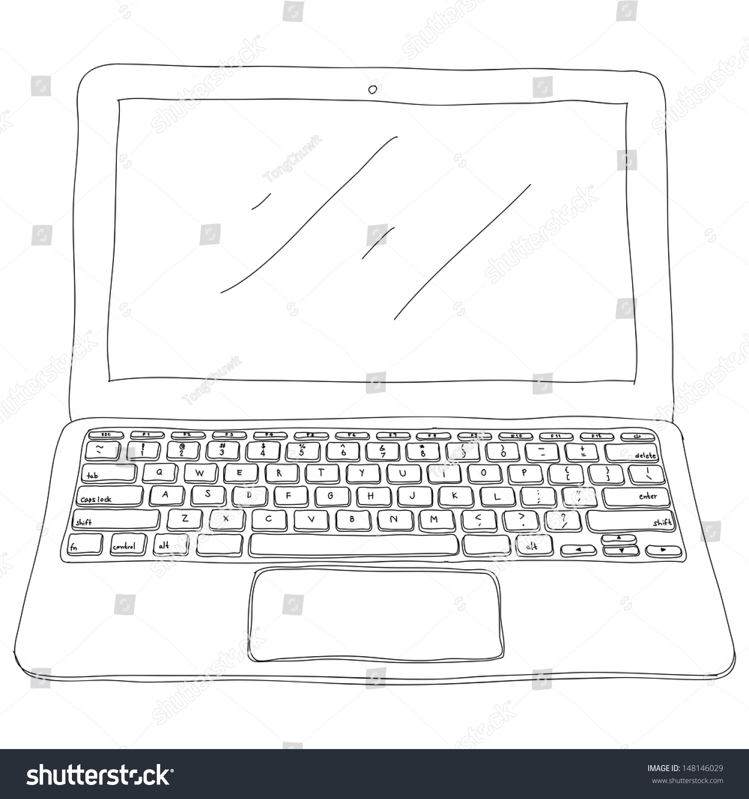 Laptop Sketch, Eps10, Vector - 148146029 : Shutterstock