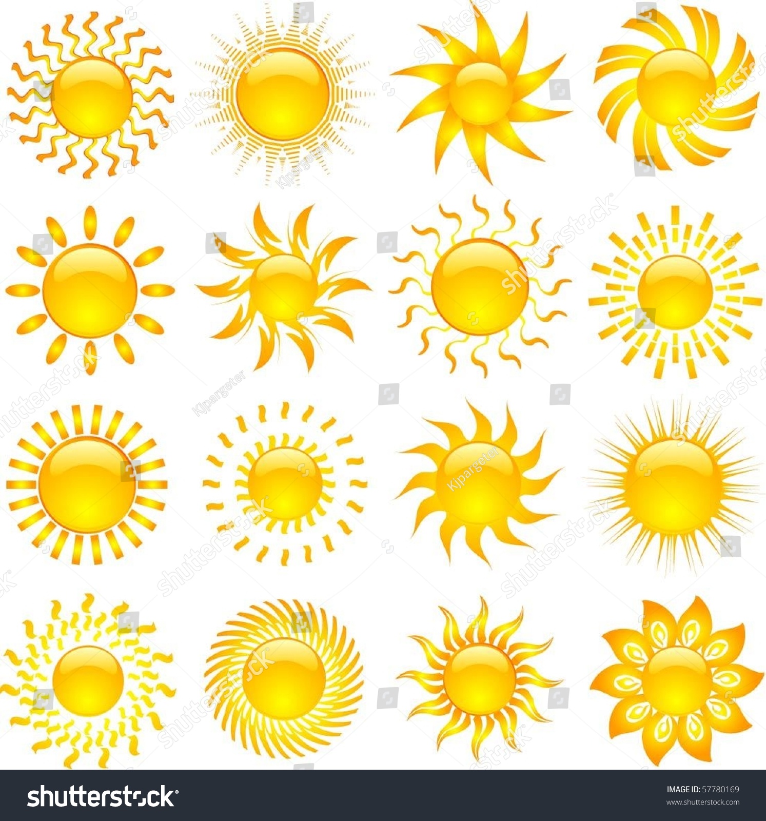 Large Collection Of Sun Designs Stock Vector Illustration 57780169