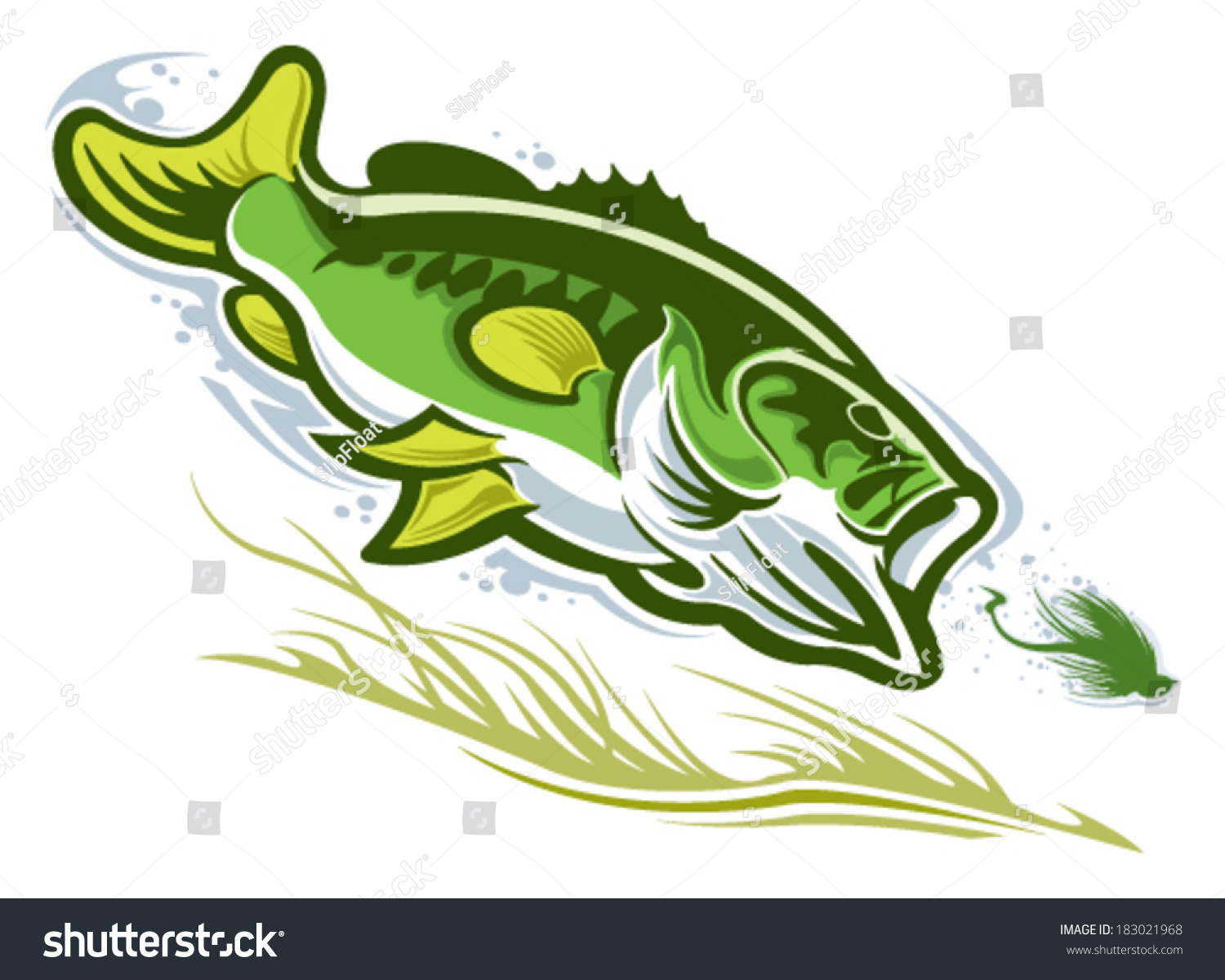 Largemouth Bass Stock Vector Illustration 183021968 Shutterstock