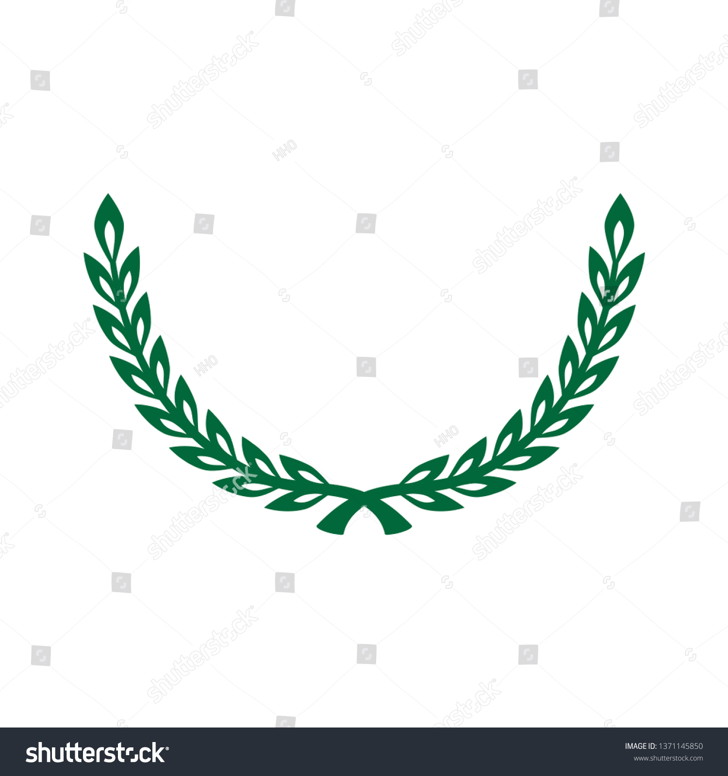 Laurel Wreath Icon Emblem Made Laurel Vector De Stock Libre De