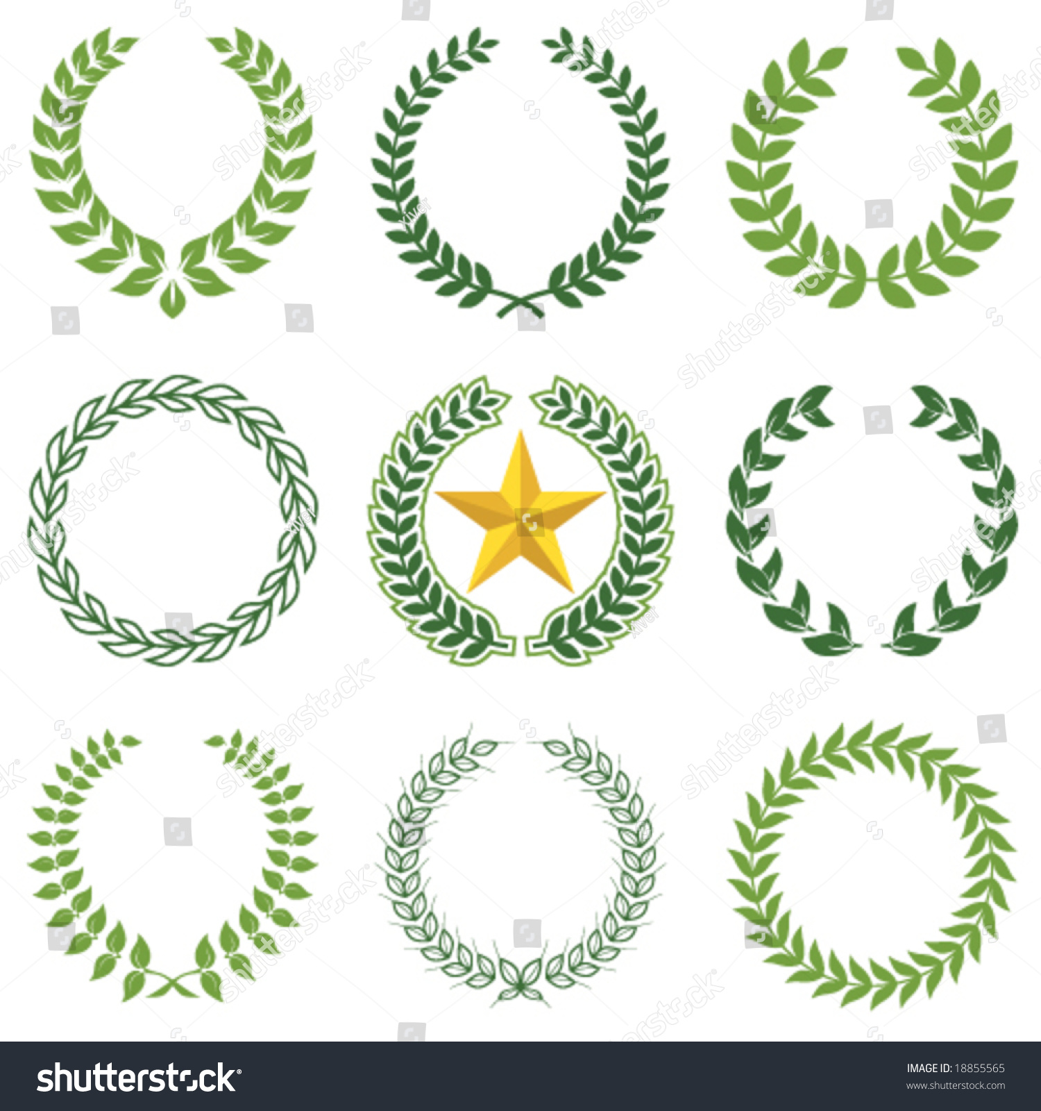 Laurel Wreaths Stock Vector Illustration 18855565 : Shutterstock