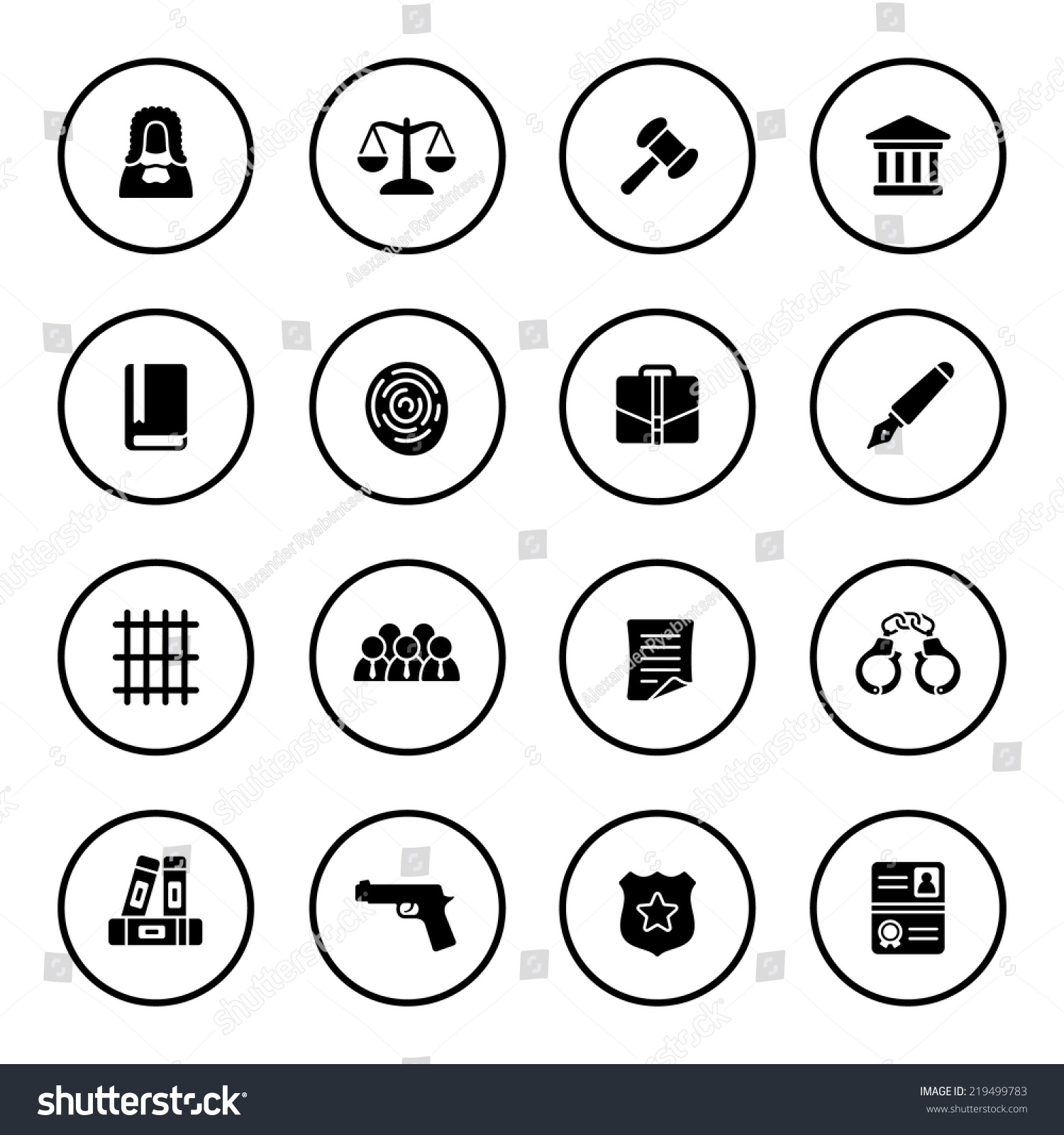 Law Icon Set Stock Vector 219499783 - Shutterstock