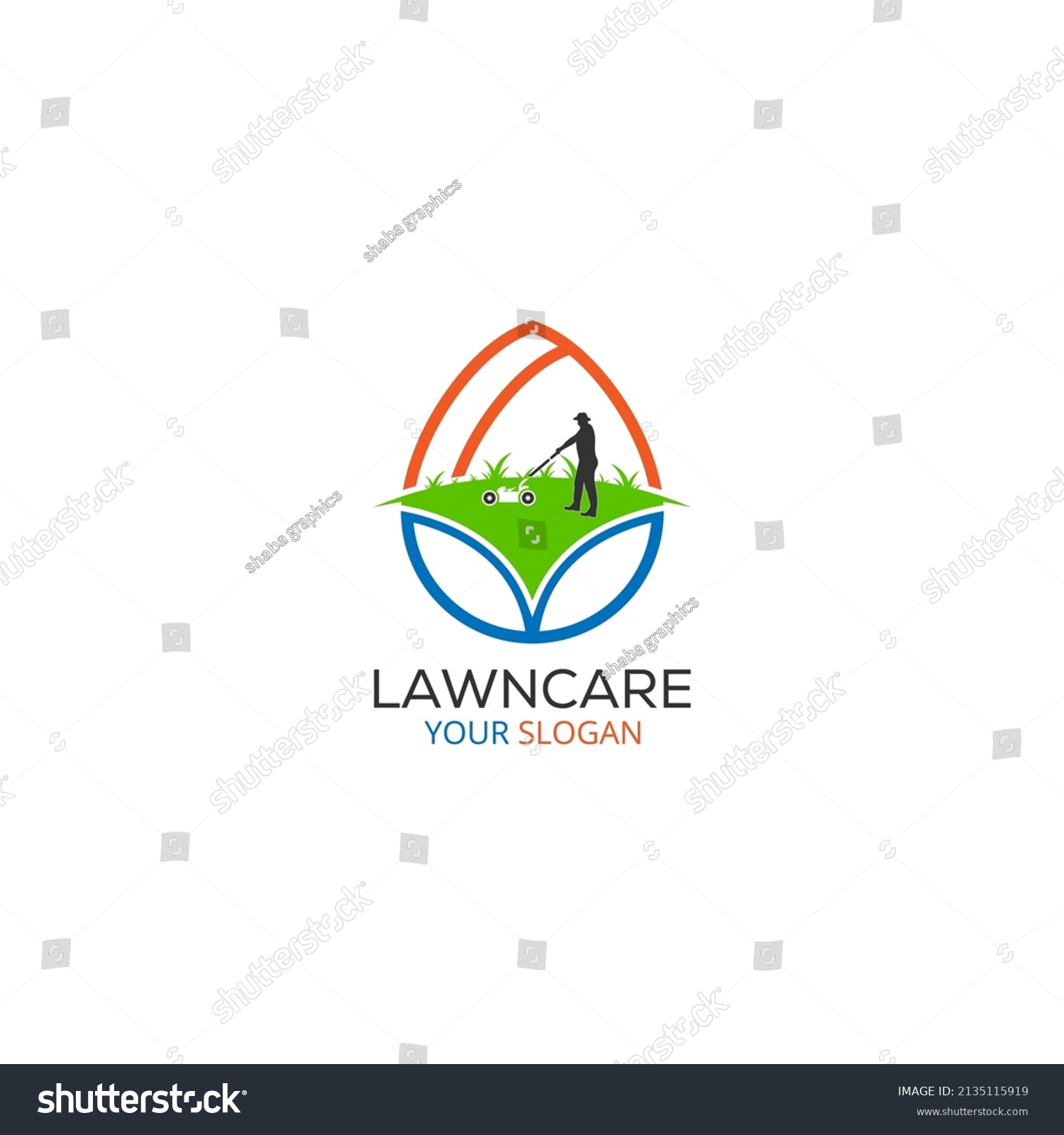 Lawn Care Logo Design Vector Template Stock Vector Royalty Free