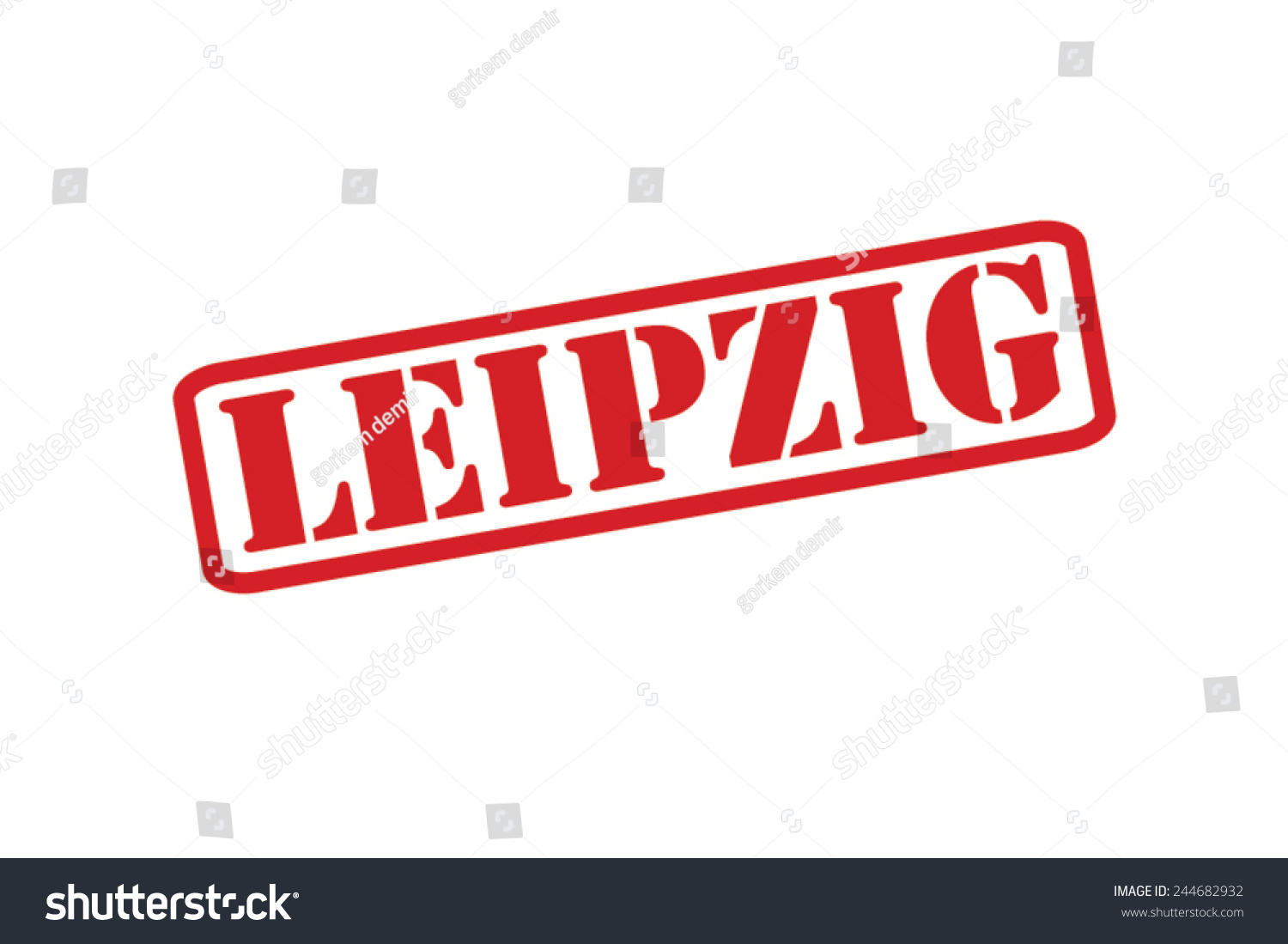 Leipzig Red Rubber Stamp Vector Over Stock Vector Royalty Free