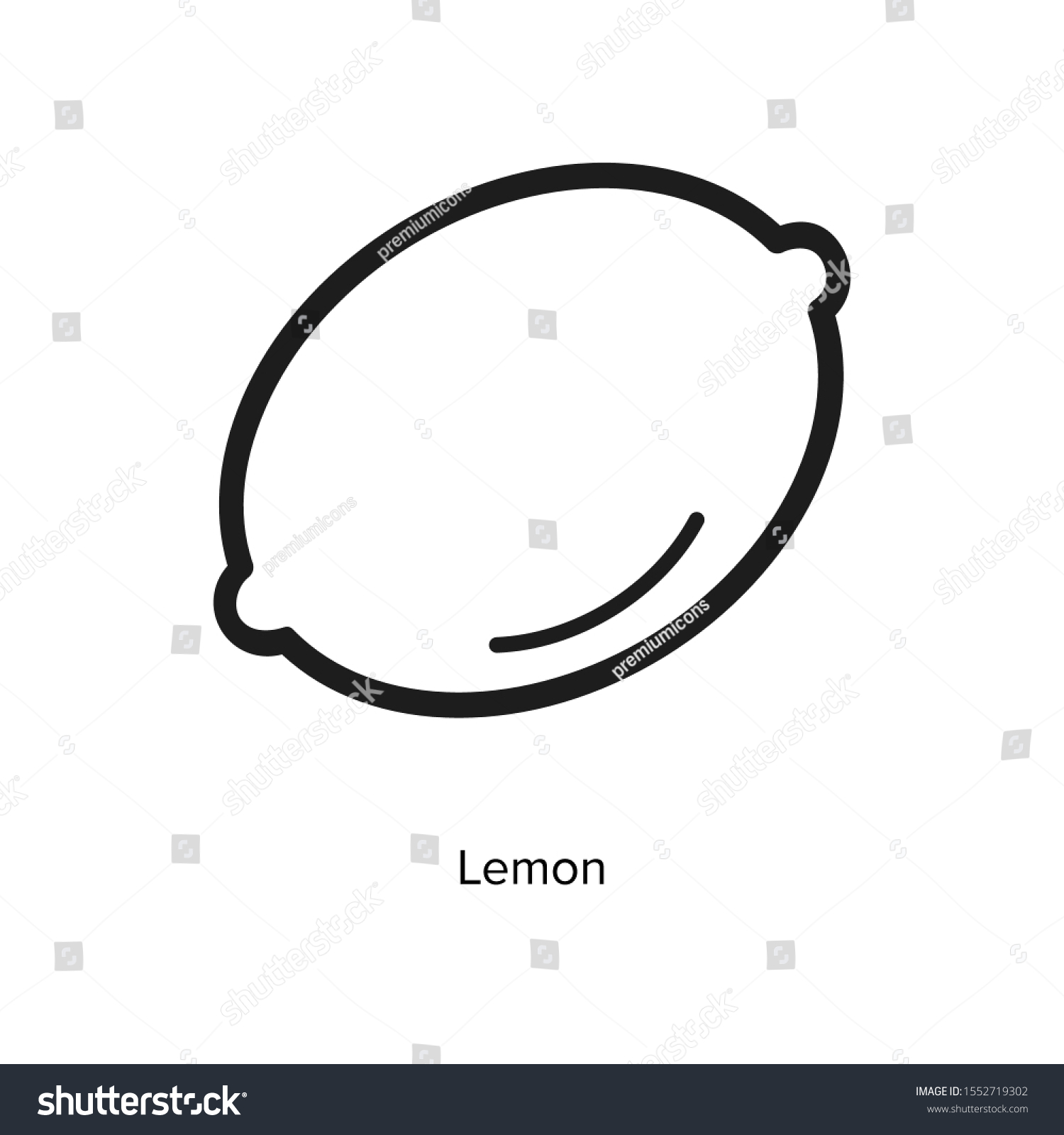 Lemon Linear Icon Simple Design Line Stock Vector Royalty Free