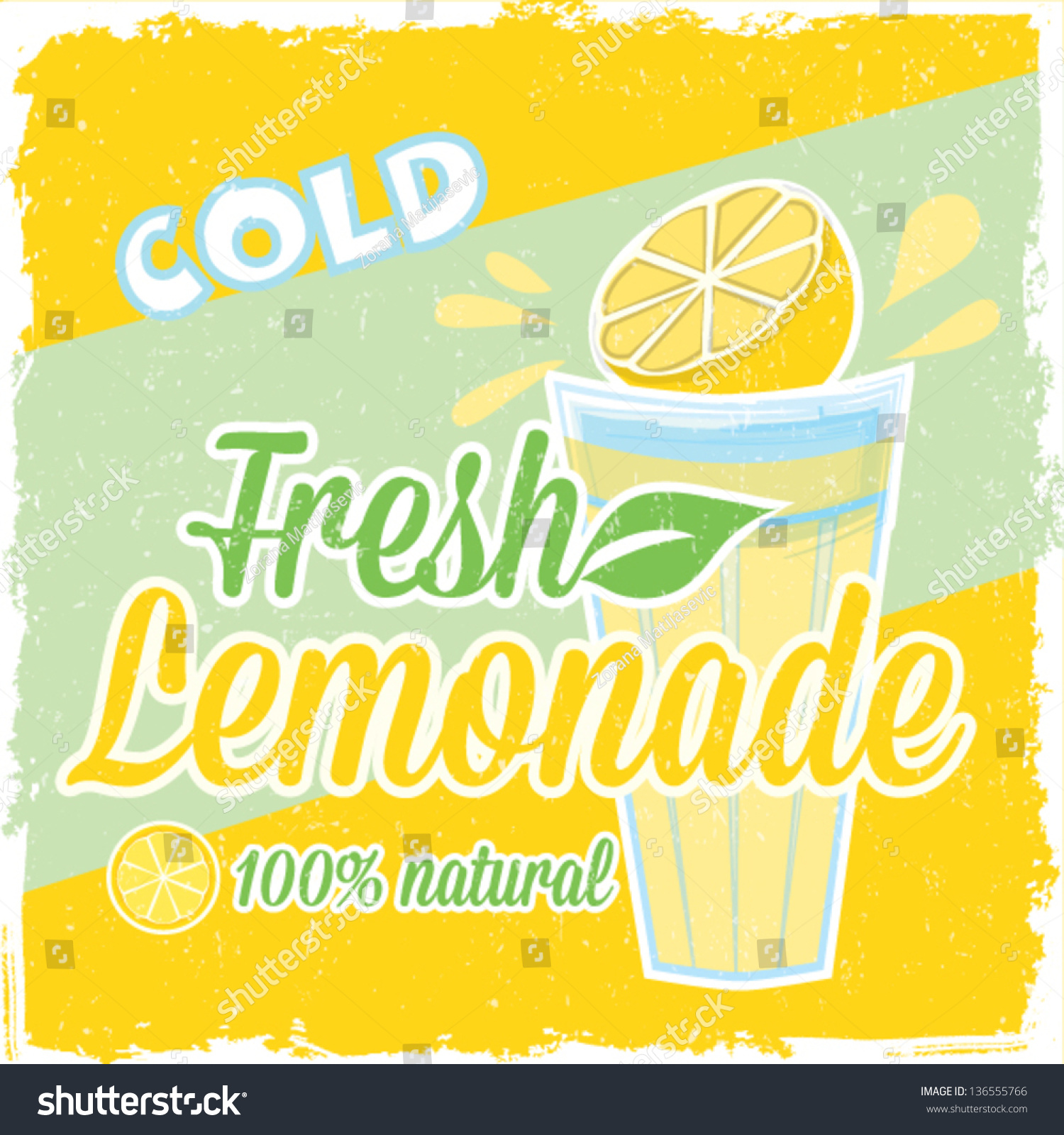 Lemonade Vintage Label Stock Vector 136555766 - Shutterstock