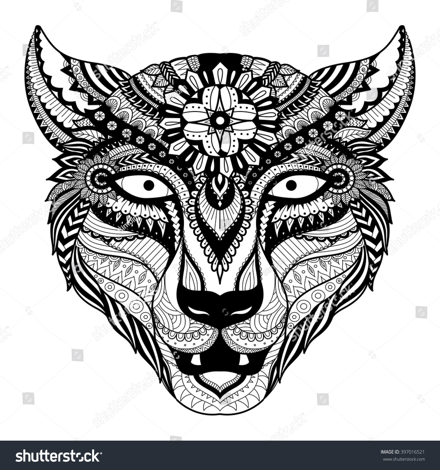 Line Art T Shirt Design : Leopard line art design coloring book stock vector